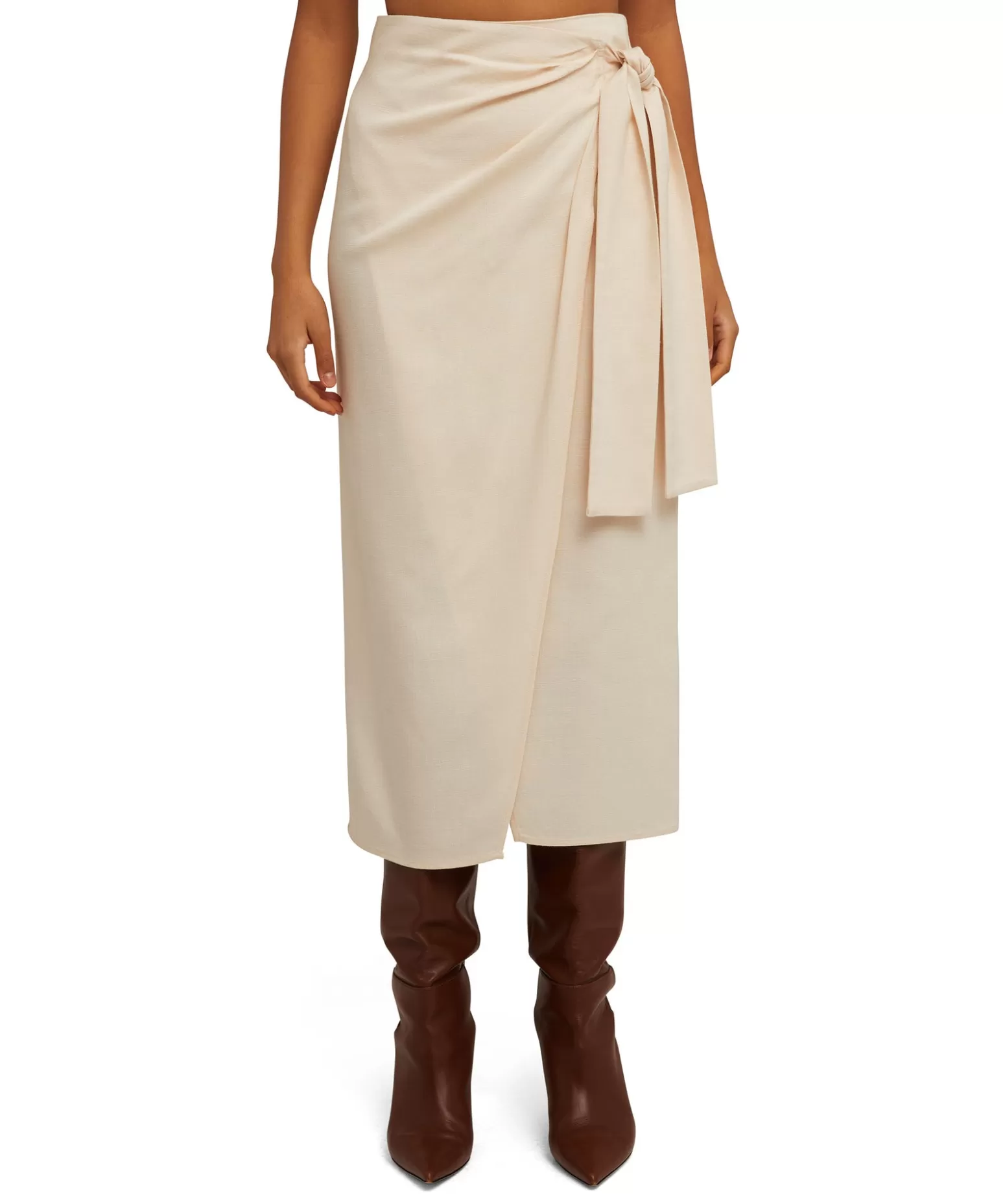 Donna MSGM Gonna Midi In Viscosa Grezza Con Design A Portafoglio