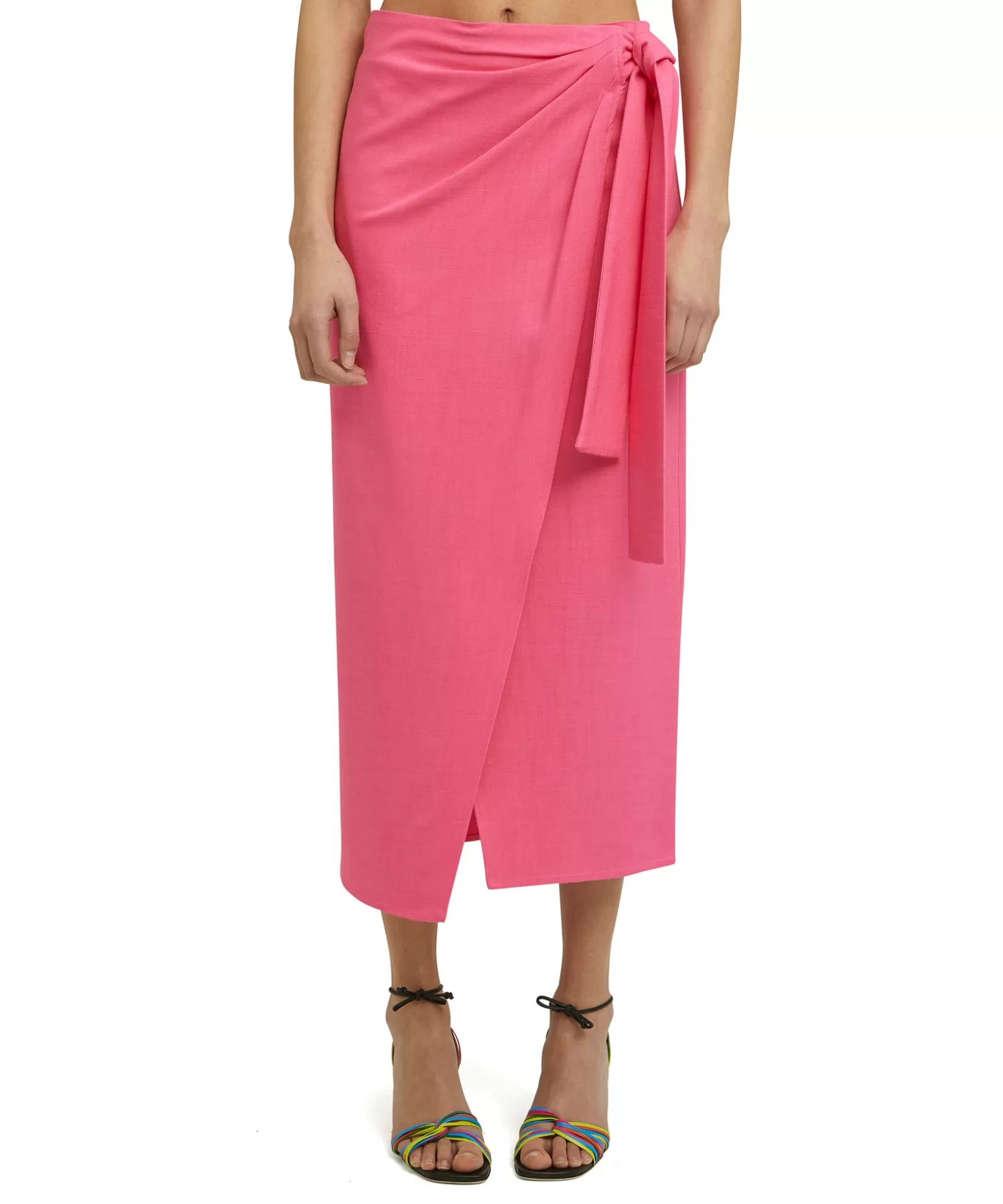 Donna MSGM Gonna Midi In Viscosa Grezza Con Design A Portafoglio