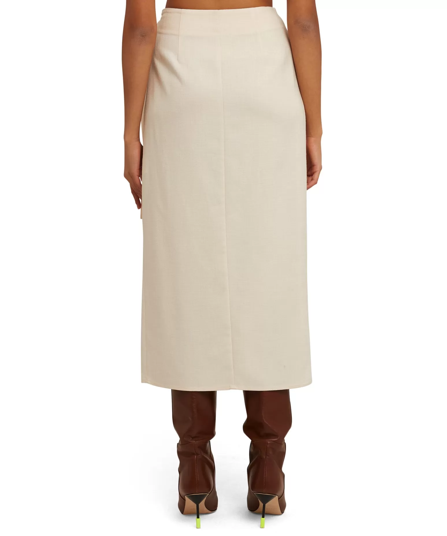 Donna MSGM Gonna Midi In Viscosa Grezza Con Design A Portafoglio