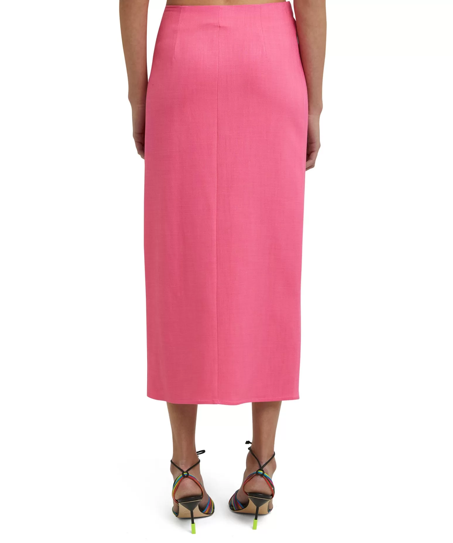 Donna MSGM Gonna Midi In Viscosa Grezza Con Design A Portafoglio
