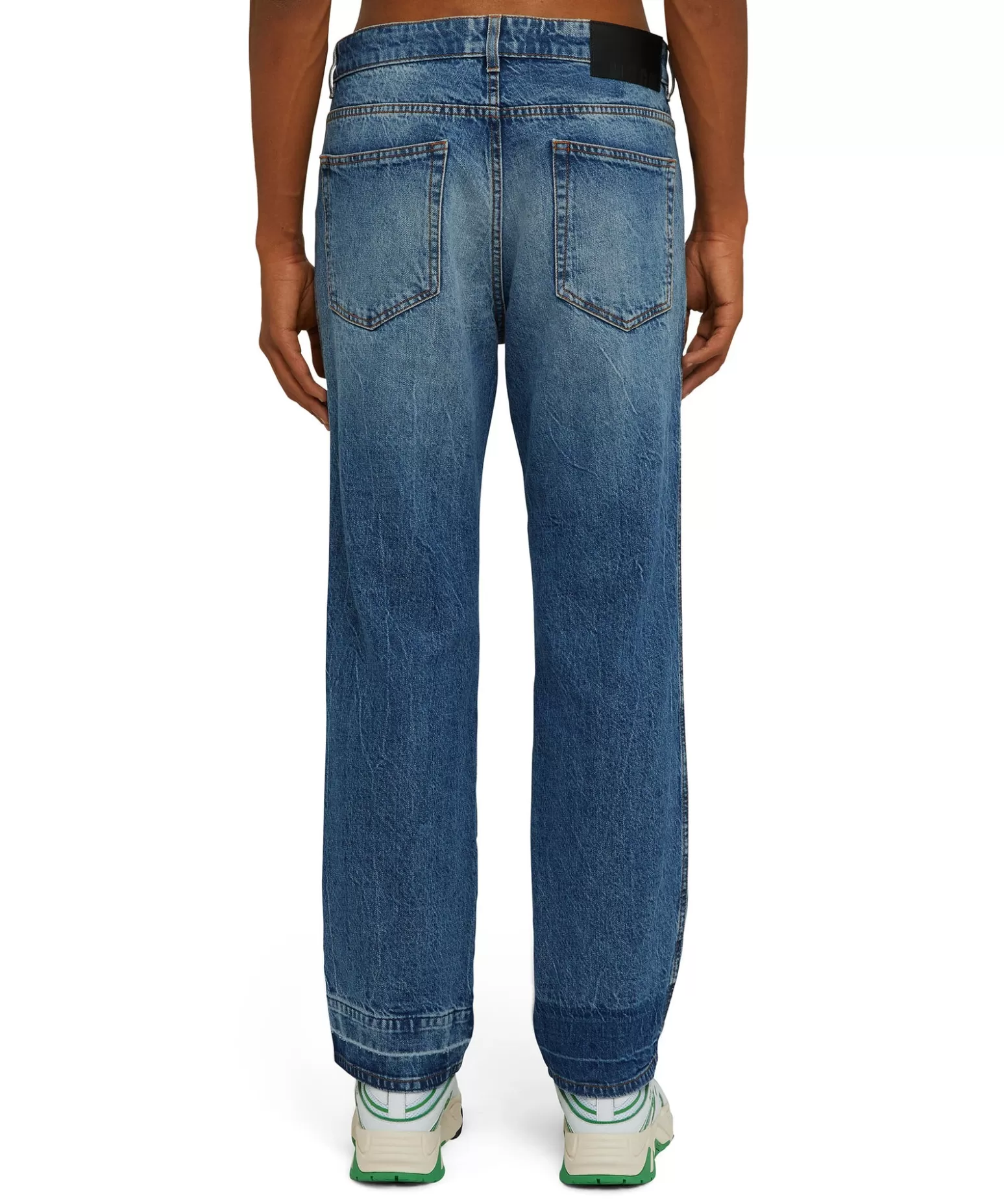 Uomo MSGM Jeans A Gamba Dritta Con Lavorazione A Riserva Patchwork