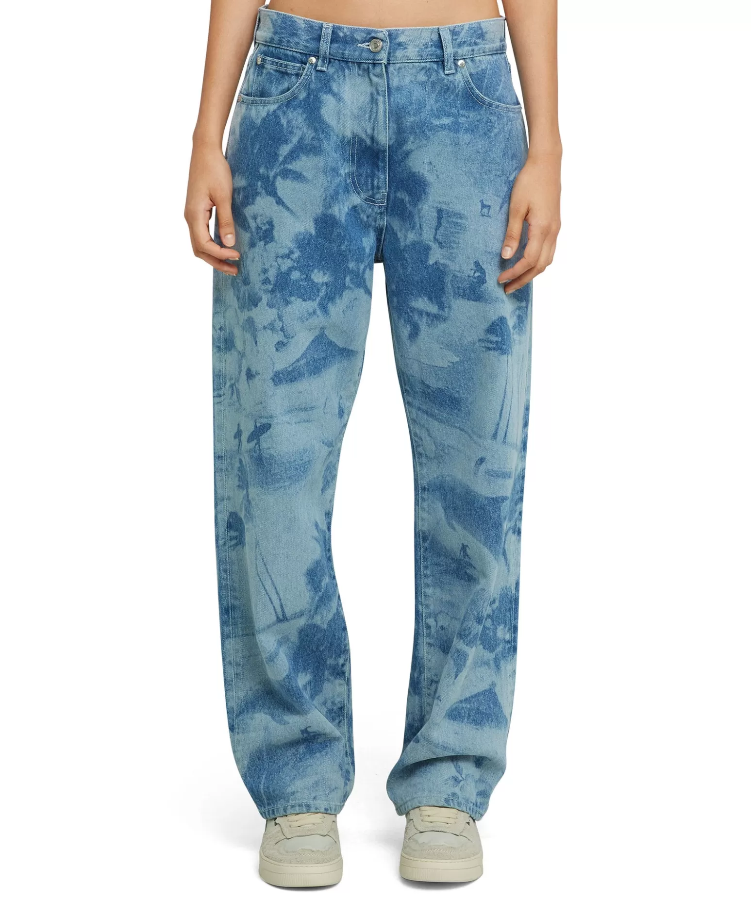 Donna MSGM Jeans A Gamba Dritta Con Lavorazione "Surfer" A Laser