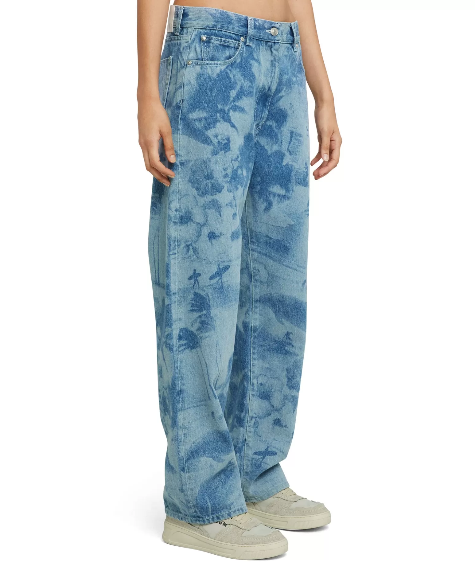 Donna MSGM Jeans A Gamba Dritta Con Lavorazione "Surfer" A Laser