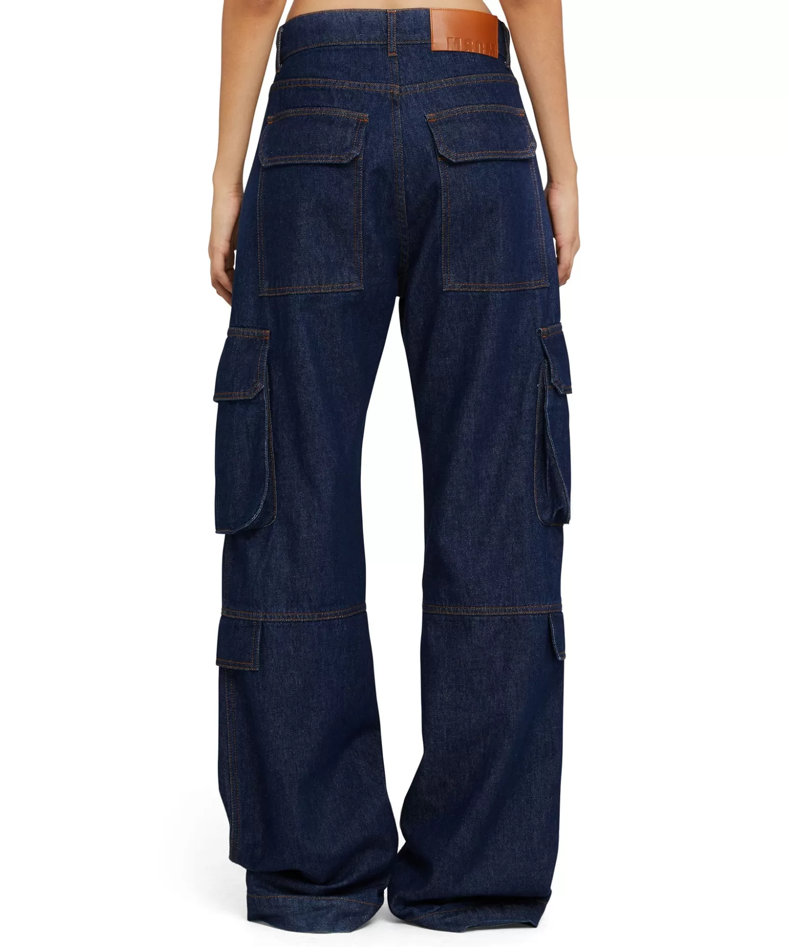 Donna MSGM Jeans Cargo Tinta Unita