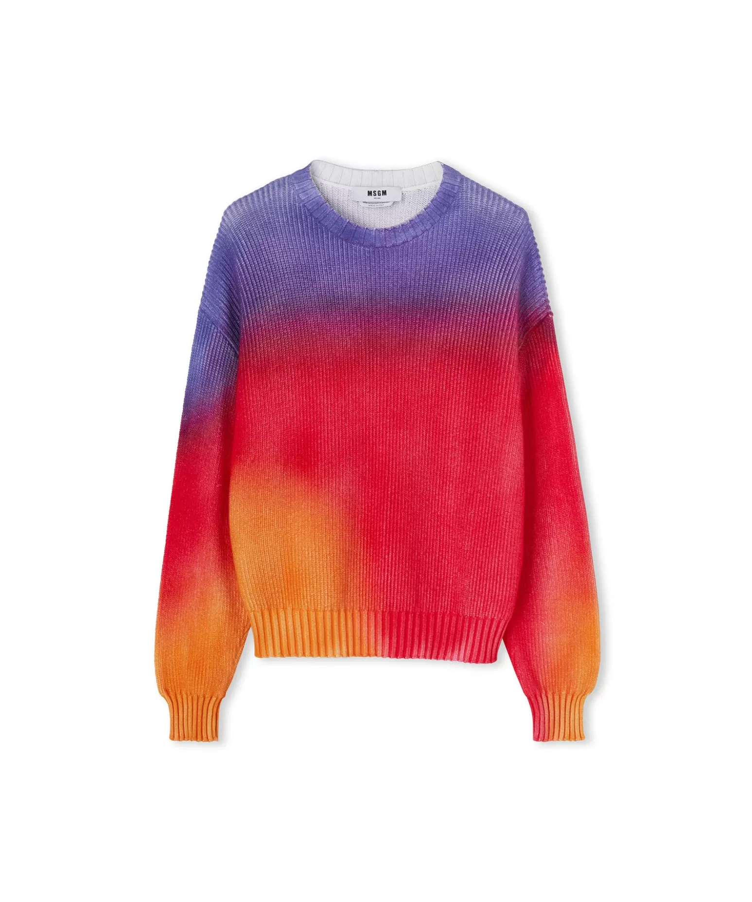 Donna MSGM Maglione Girocollo In Cotone Tie Dye