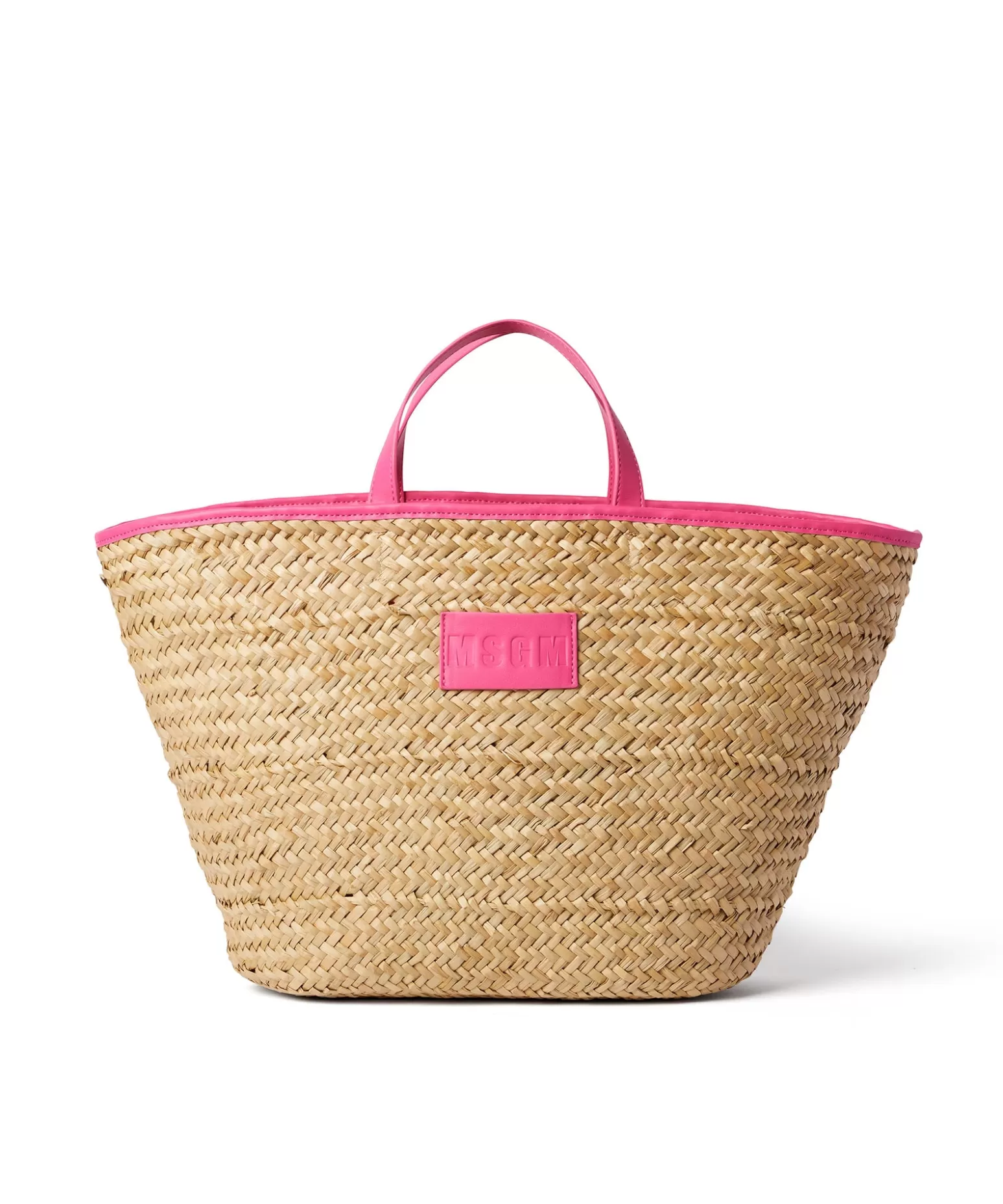 Donna MSGM Maxi Tote In Paglia Corredata Da Mini Pouch