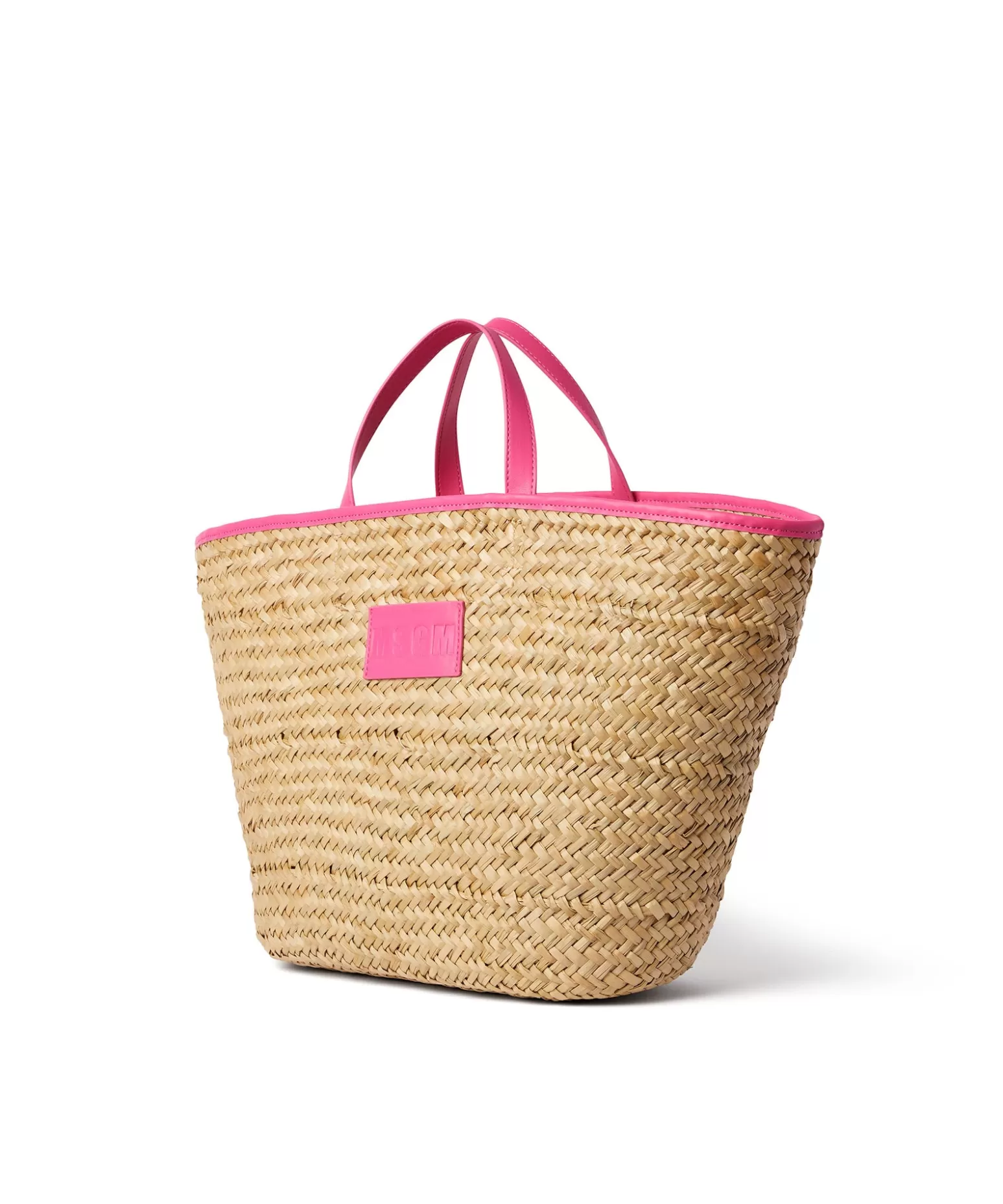 Donna MSGM Maxi Tote In Paglia Corredata Da Mini Pouch