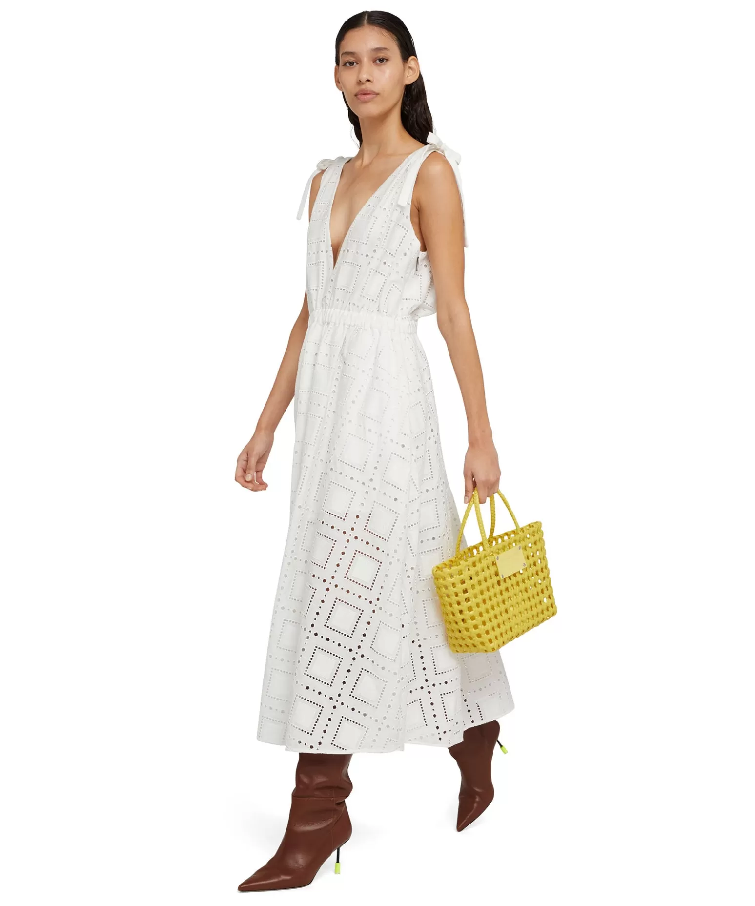 Donna MSGM Mini Basket Net Bag Con Mini Pouch Corredata In Ecopelle