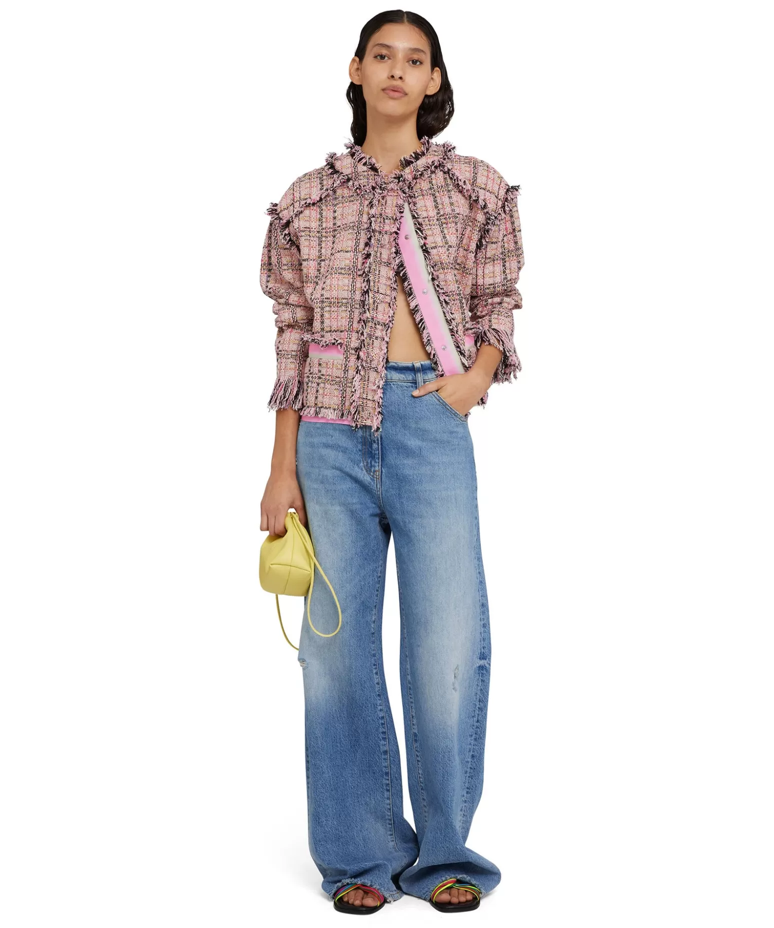 Donna MSGM Mini Basket Net Bag Con Mini Pouch Corredata In Ecopelle