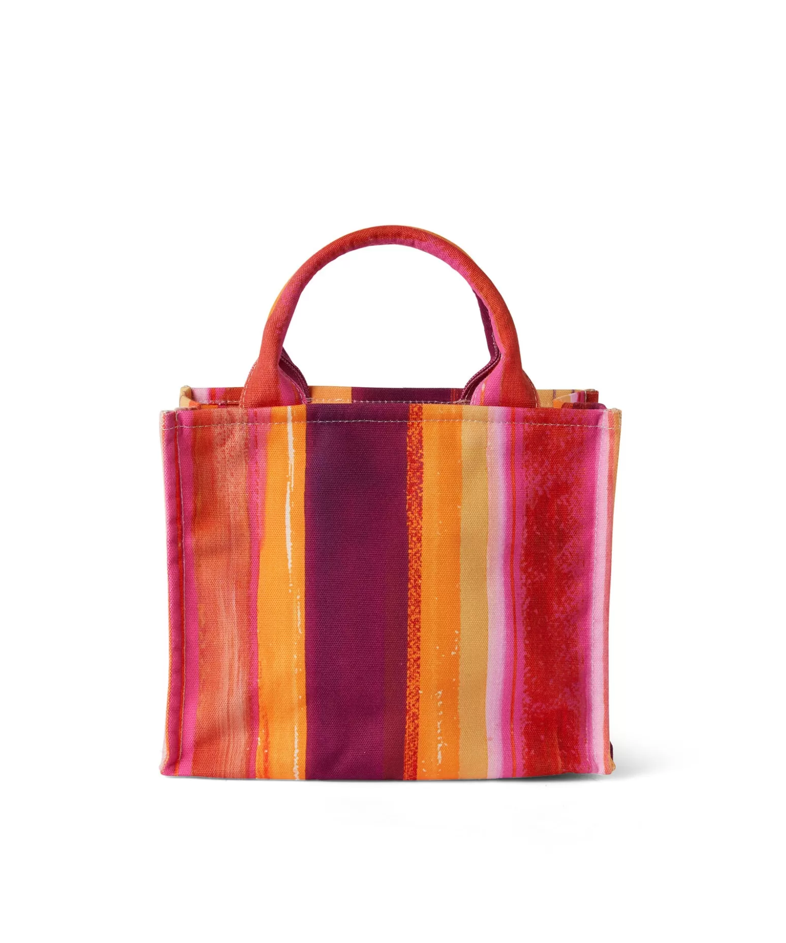 Donna MSGM Mini Tote Bag In Cotone "Brushed Stripes" Con Logo