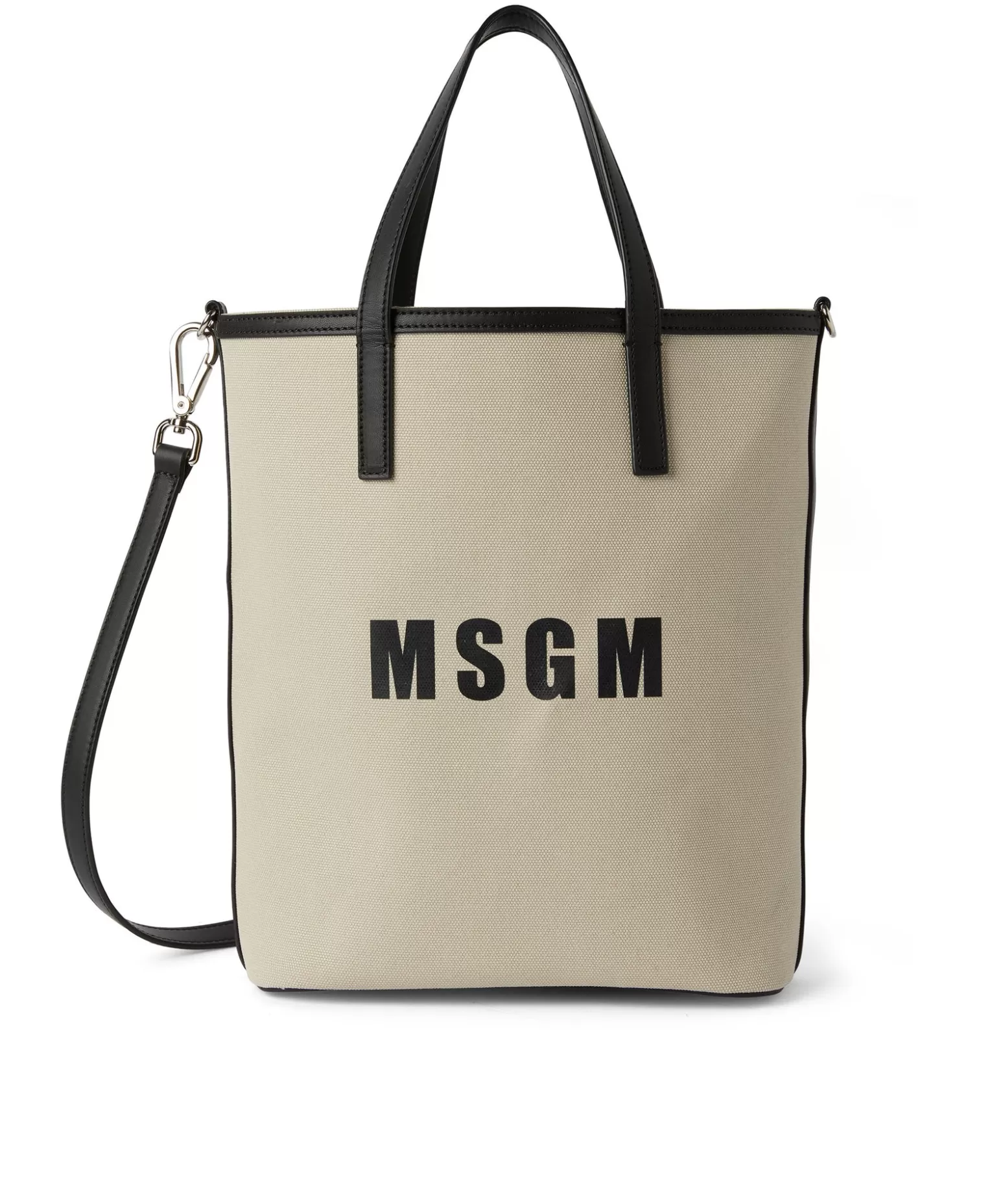 Donna MSGM Mini Tote Bag In Cotone Canvas E Dettagli In Pelle