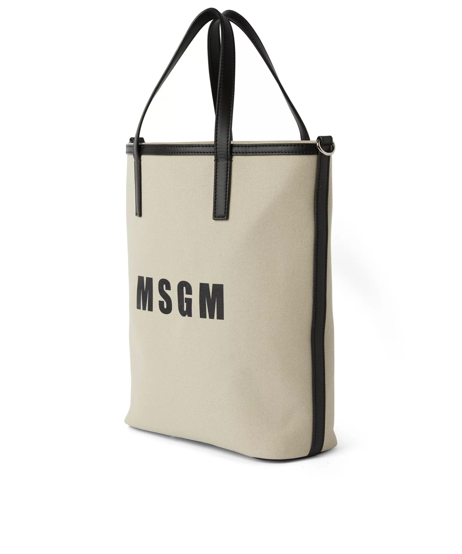 Donna MSGM Mini Tote Bag In Cotone Canvas E Dettagli In Pelle
