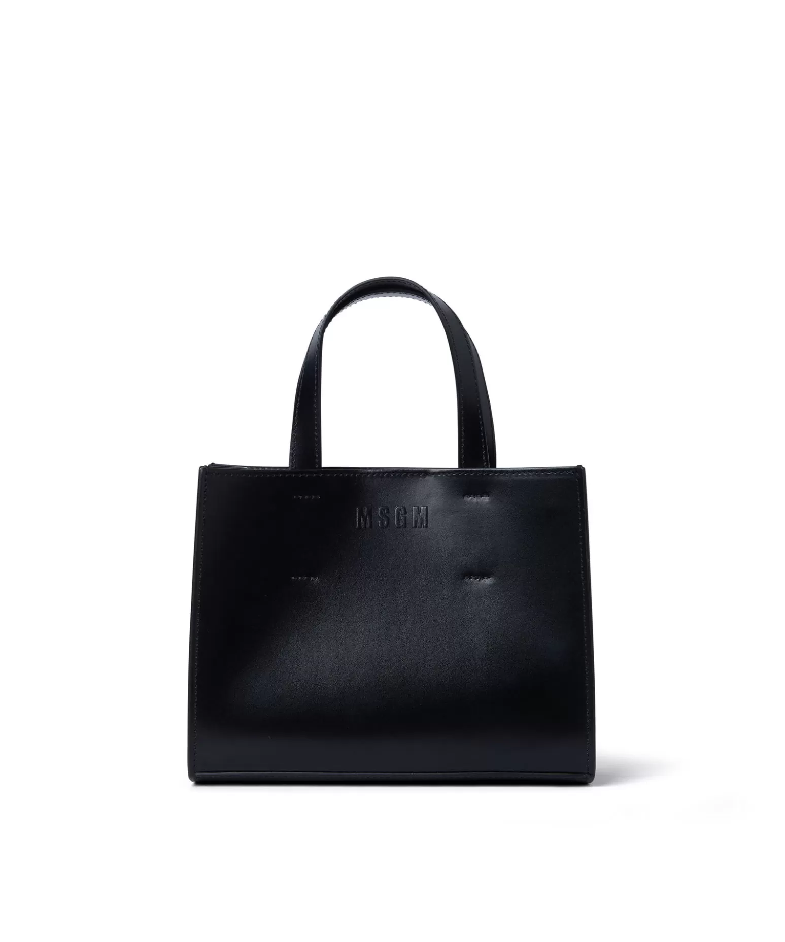 Uomo MSGM Mini Tote Bag In Ecopelle Con Micrologo