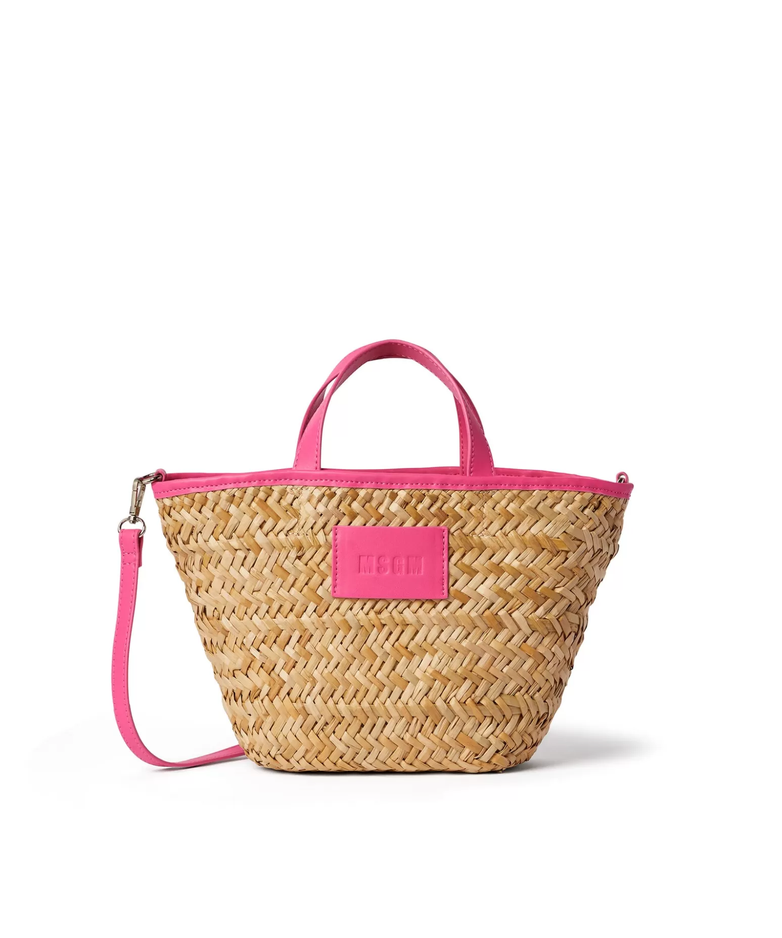 Donna MSGM Mini Tote In Paglia Corredata Da Mini Pouch