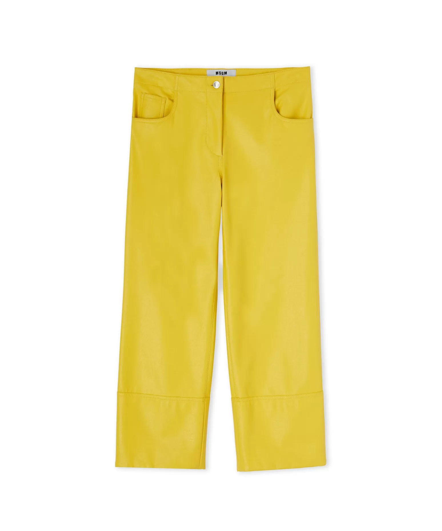 Donna MSGM Pantalone A Boot-Cut A Gamba Dritta In Eco-Nappa