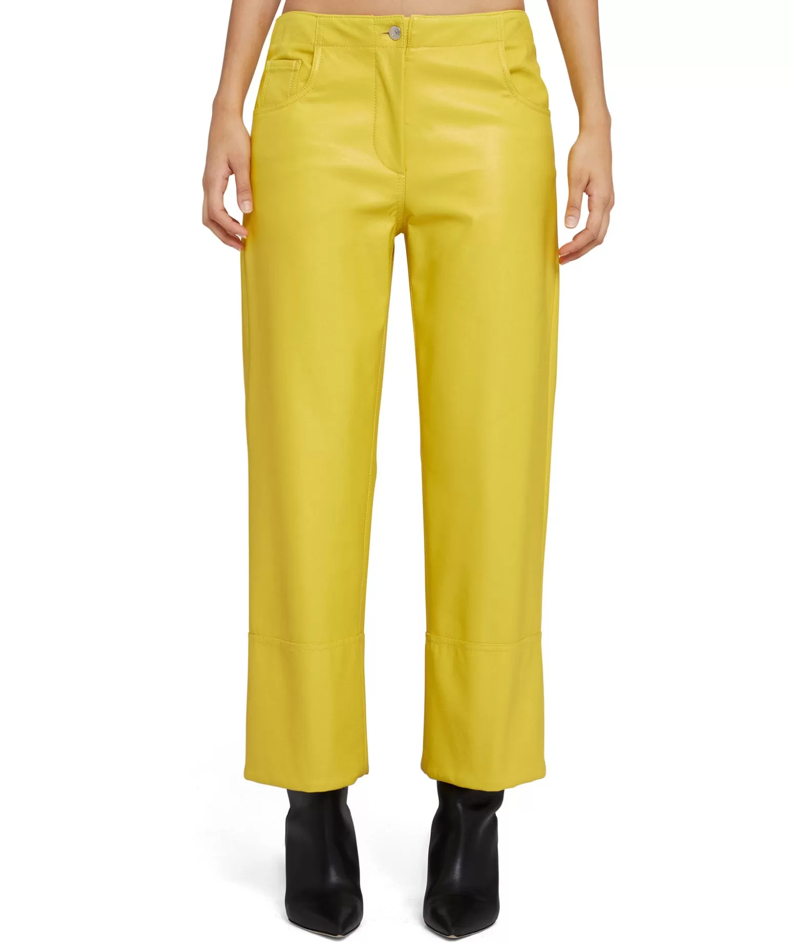 Donna MSGM Pantalone A Boot-Cut A Gamba Dritta In Eco-Nappa