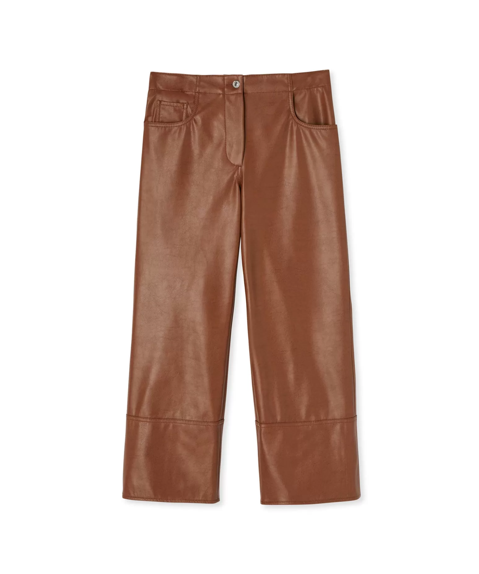 Donna MSGM Pantalone A Boot-Cut A Gamba Dritta In Eco-Nappa