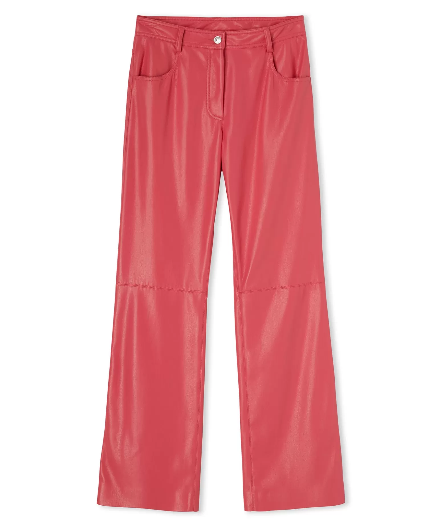 Donna MSGM Pantalone A Gamba Dritta In Eco-Nappa