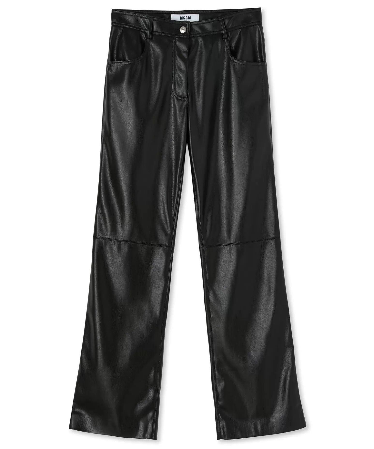 Donna MSGM Pantalone A Gamba Dritta In Ecopelle