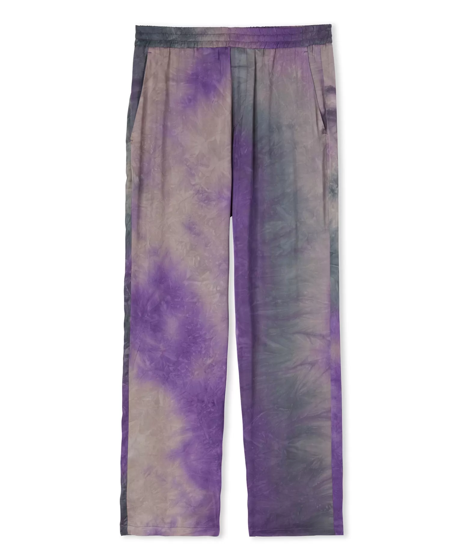 Uomo MSGM Pantalone Fluido Tie Dye A Gamba Dritta In Viscosa