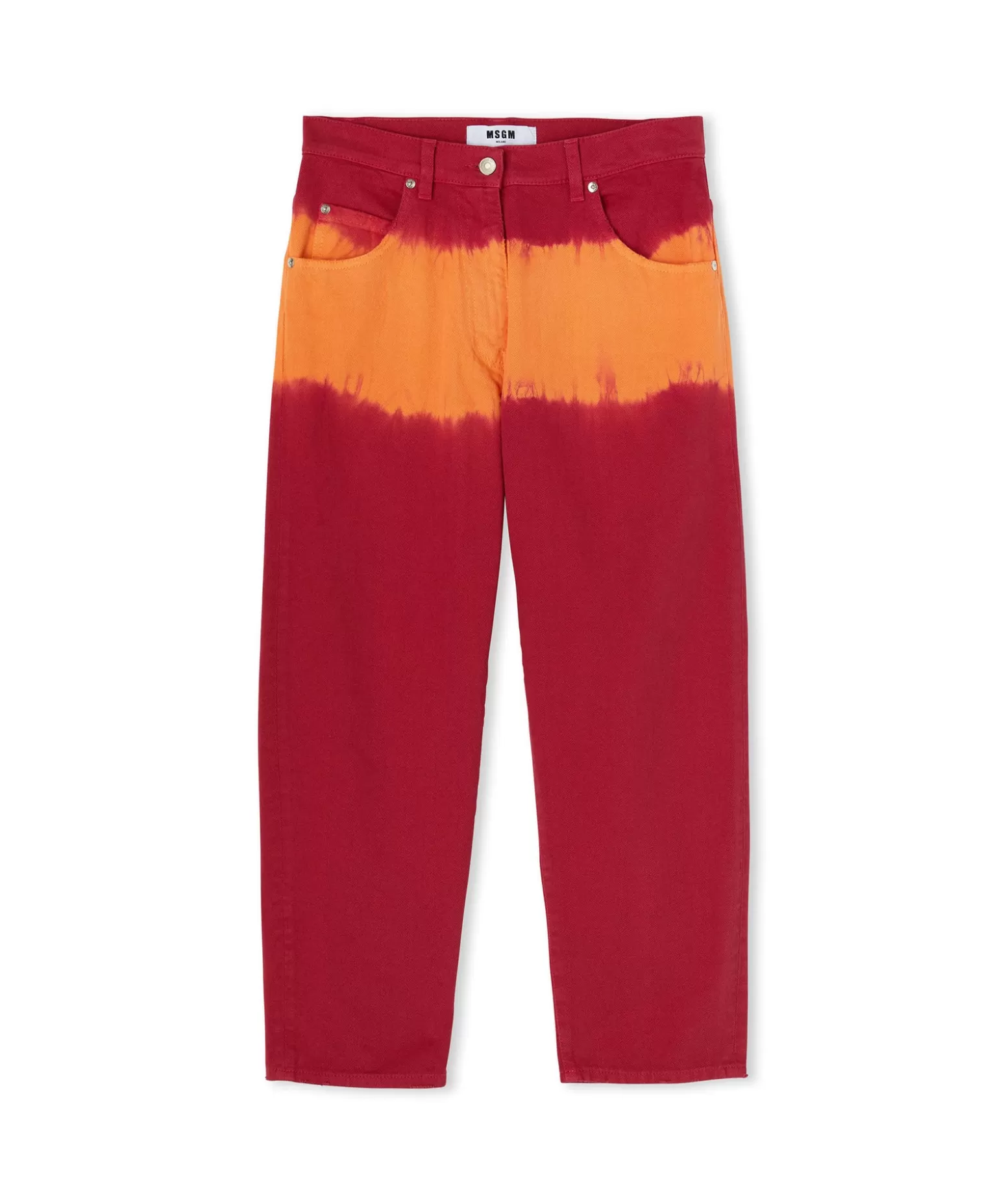 Donna MSGM Pantalone In Bull A Gamba Dritta Con Lavorazione "Tie Dye Bull"