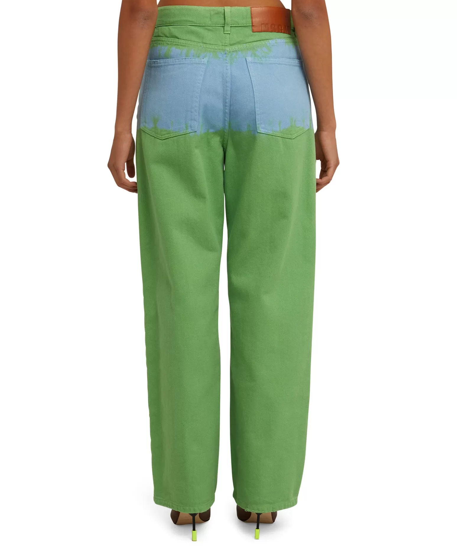 Donna MSGM Pantalone In Bull A Gamba Dritta Con Lavorazione "Tie Dye Bull"