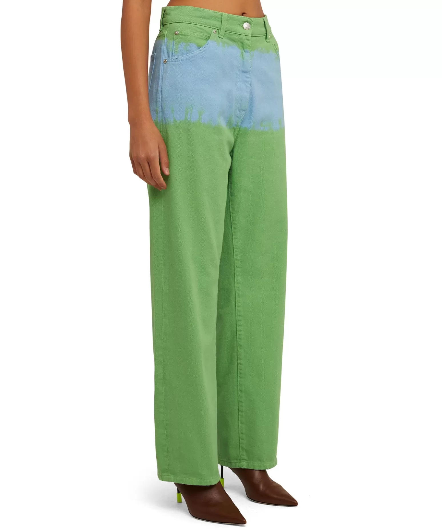 Donna MSGM Pantalone In Bull A Gamba Dritta Con Lavorazione "Tie Dye Bull"