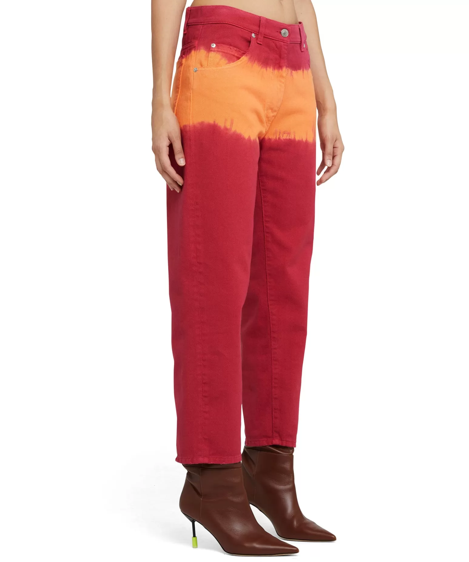 Donna MSGM Pantalone In Bull A Gamba Dritta Con Lavorazione "Tie Dye Bull"