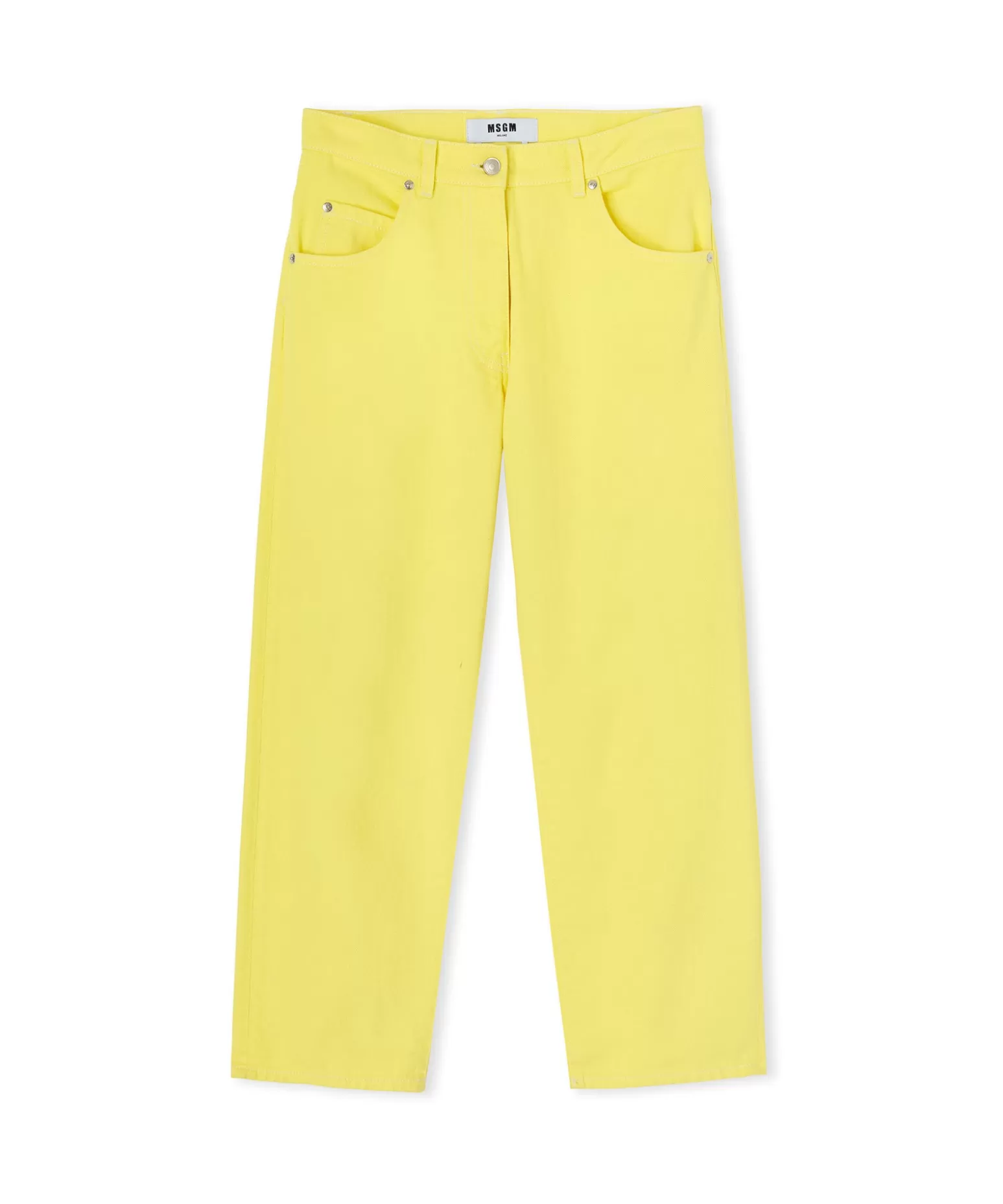 Donna MSGM Pantalone In Bull A Gamba Dritta In Tinta Unita