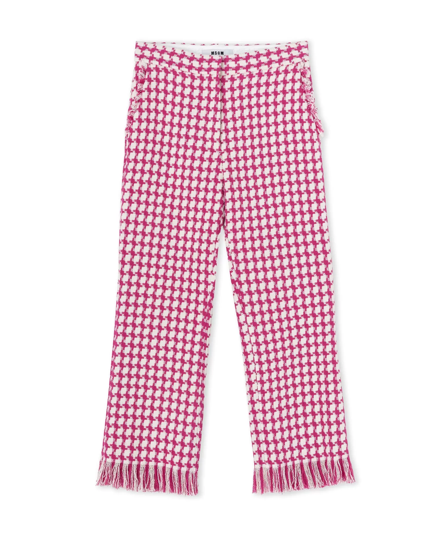 Donna MSGM Pantaloni A Gamba Dritta In Pied De Poule