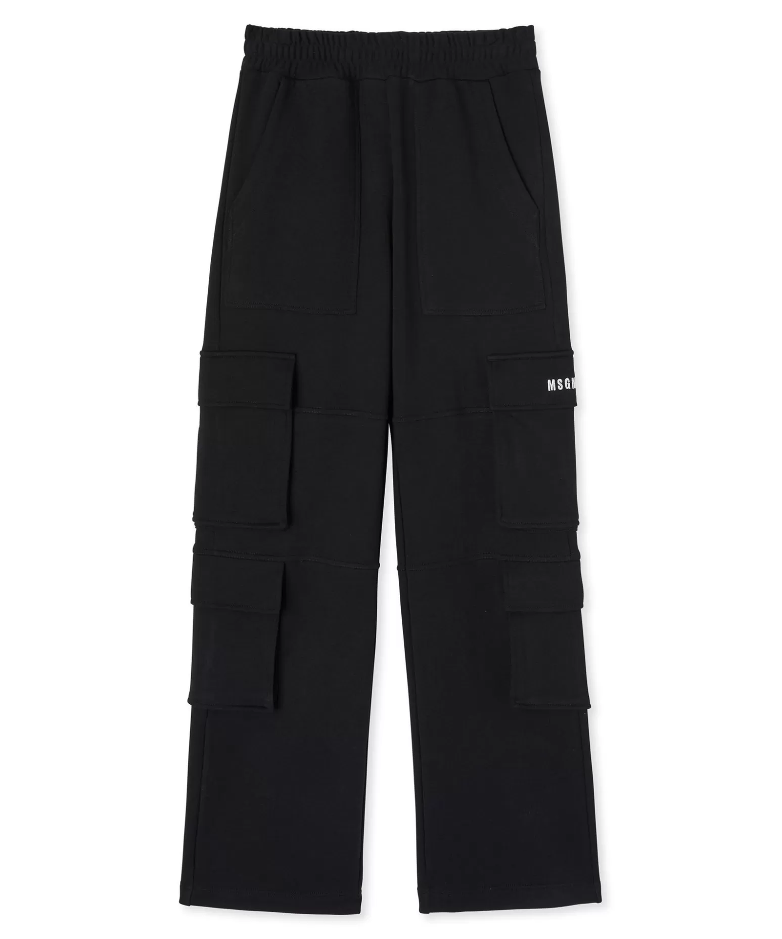 Donna MSGM Pantaloni Joggers Cargo In Cotone Con Gamba Dritta