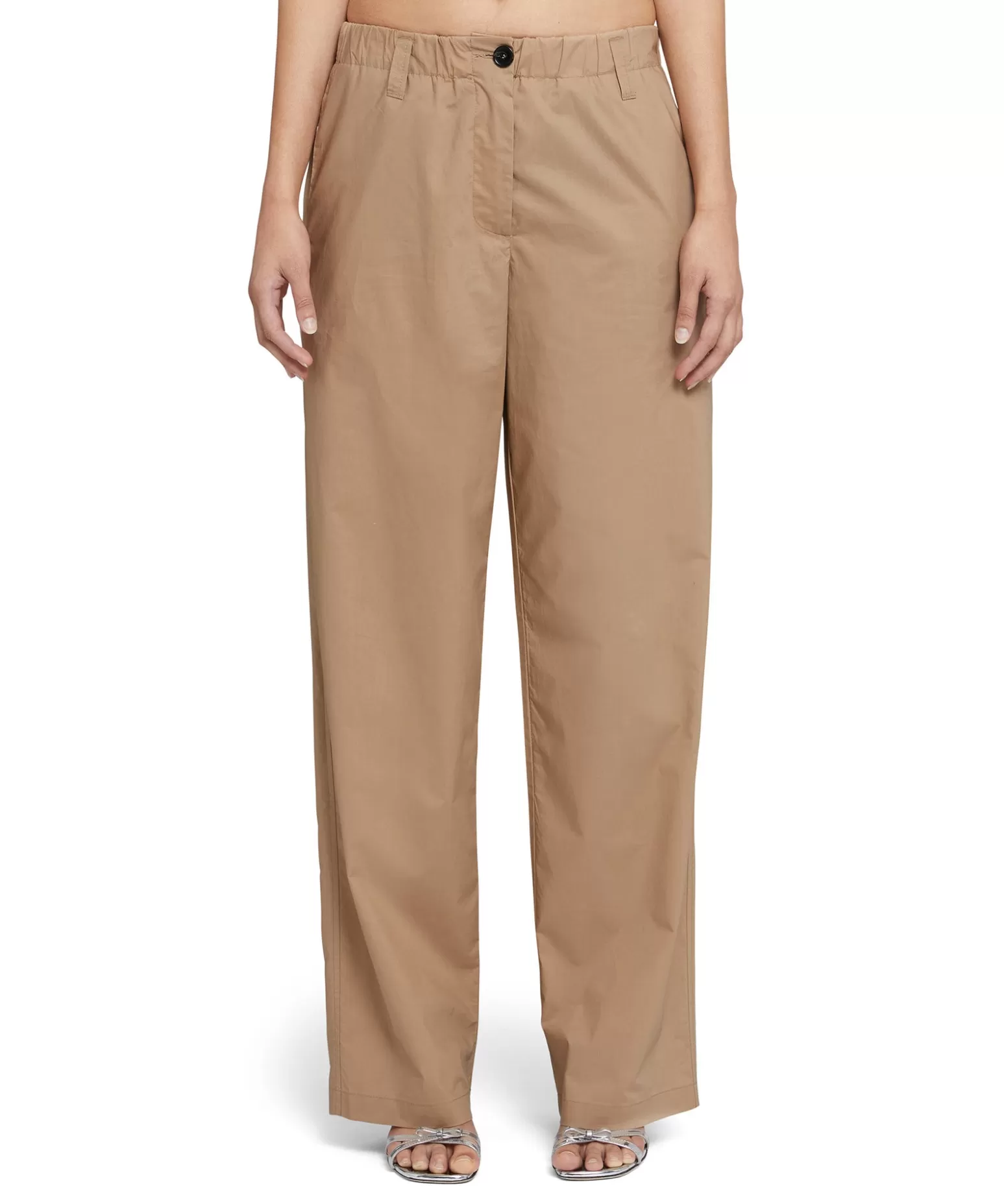 Donna MSGM Pantaloni Straight Full Length In Cotone