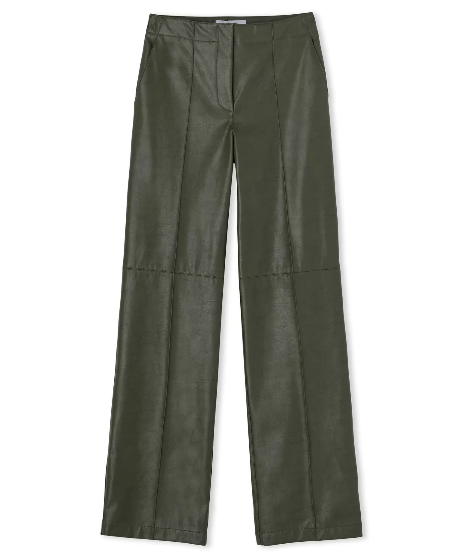 Donna MSGM Pantaloni Tailoring A Gamba Dritta In Eco-Pelle