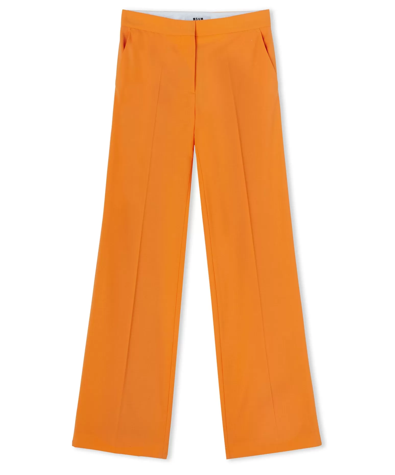 Donna MSGM Pantaloni Tailoring A Gamba Dritta In Fresco Lana