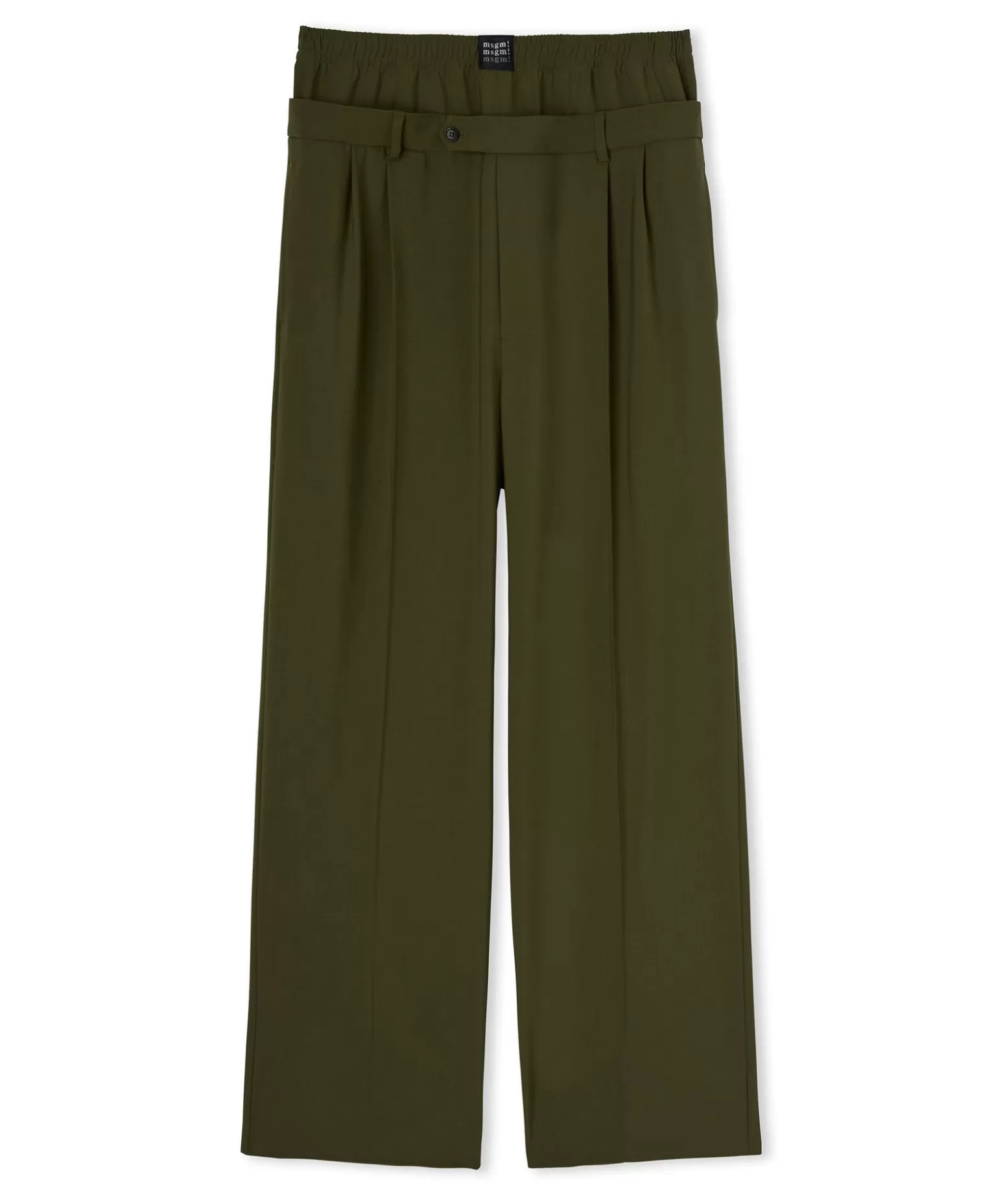 Uomo MSGM Pantaloni Tailoring Con Boxer Incorporato In Fresco Lana
