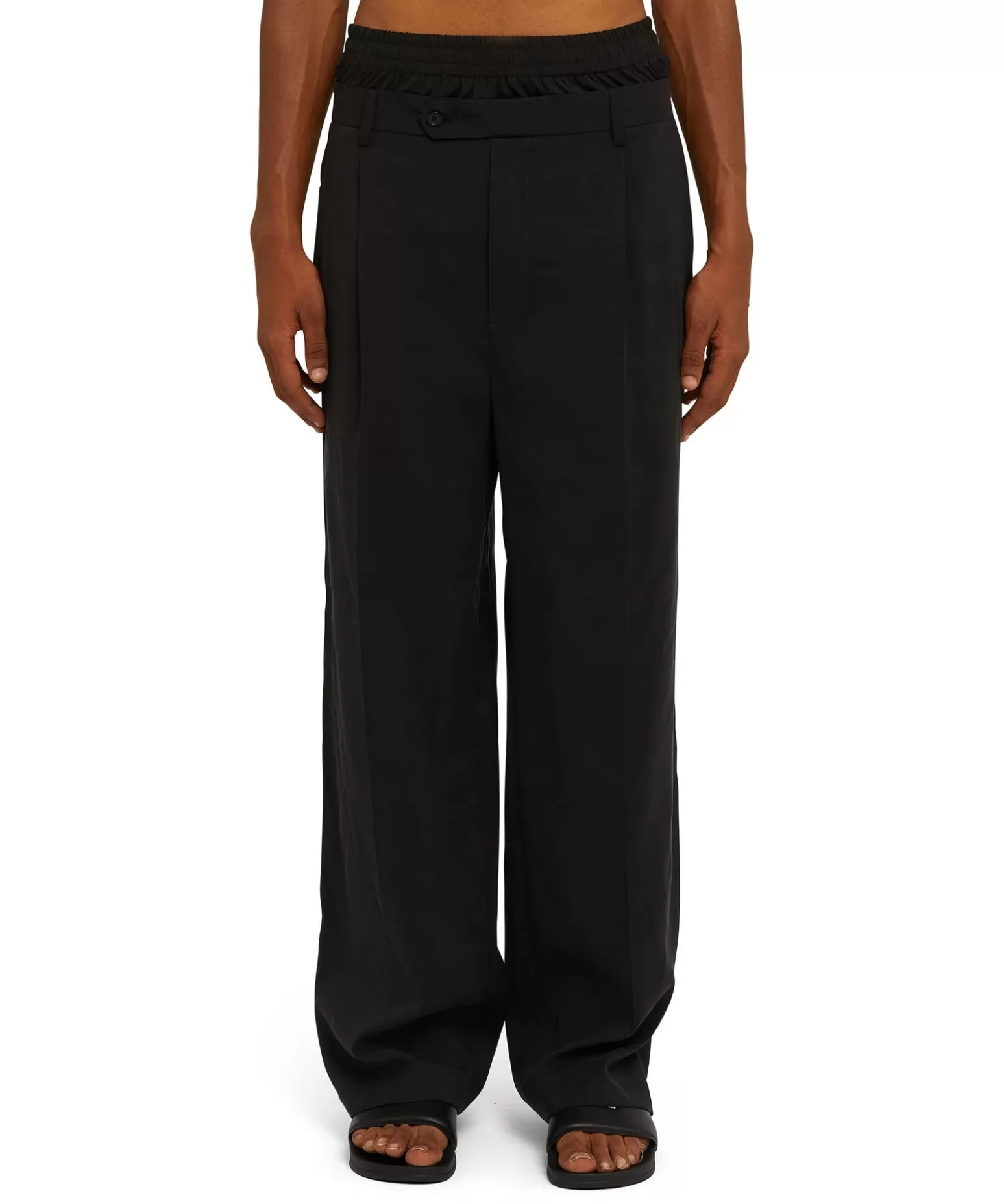 Uomo MSGM Pantaloni Tailoring Con Boxer Incorporato In Fresco Lana
