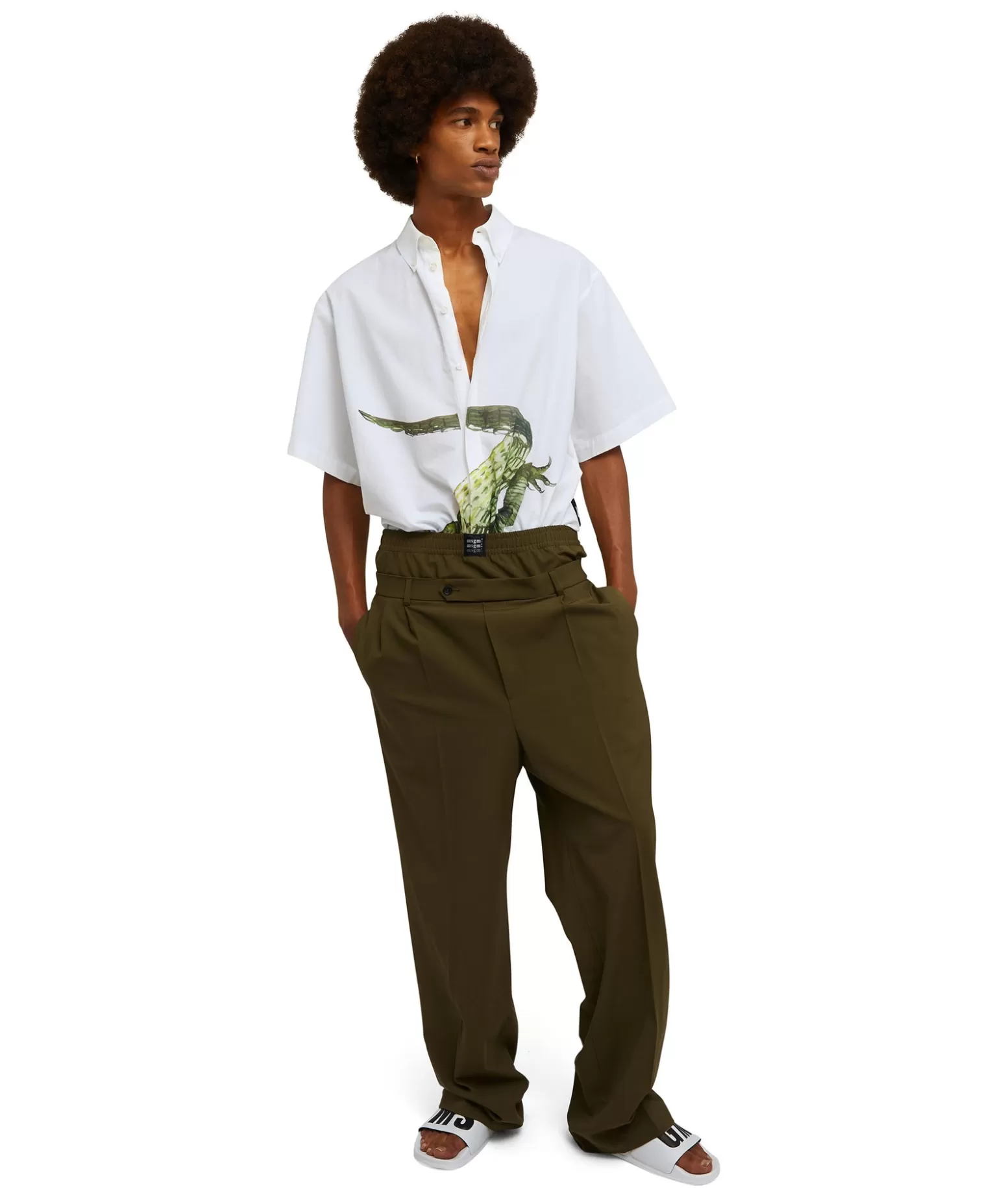Uomo MSGM Pantaloni Tailoring Con Boxer Incorporato In Fresco Lana