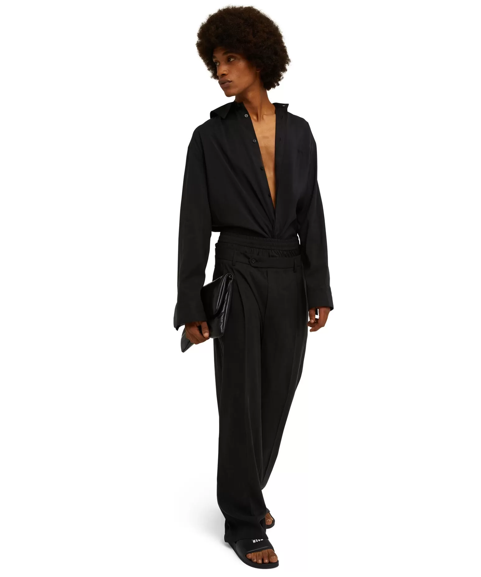 Uomo MSGM Pantaloni Tailoring Con Boxer Incorporato In Fresco Lana
