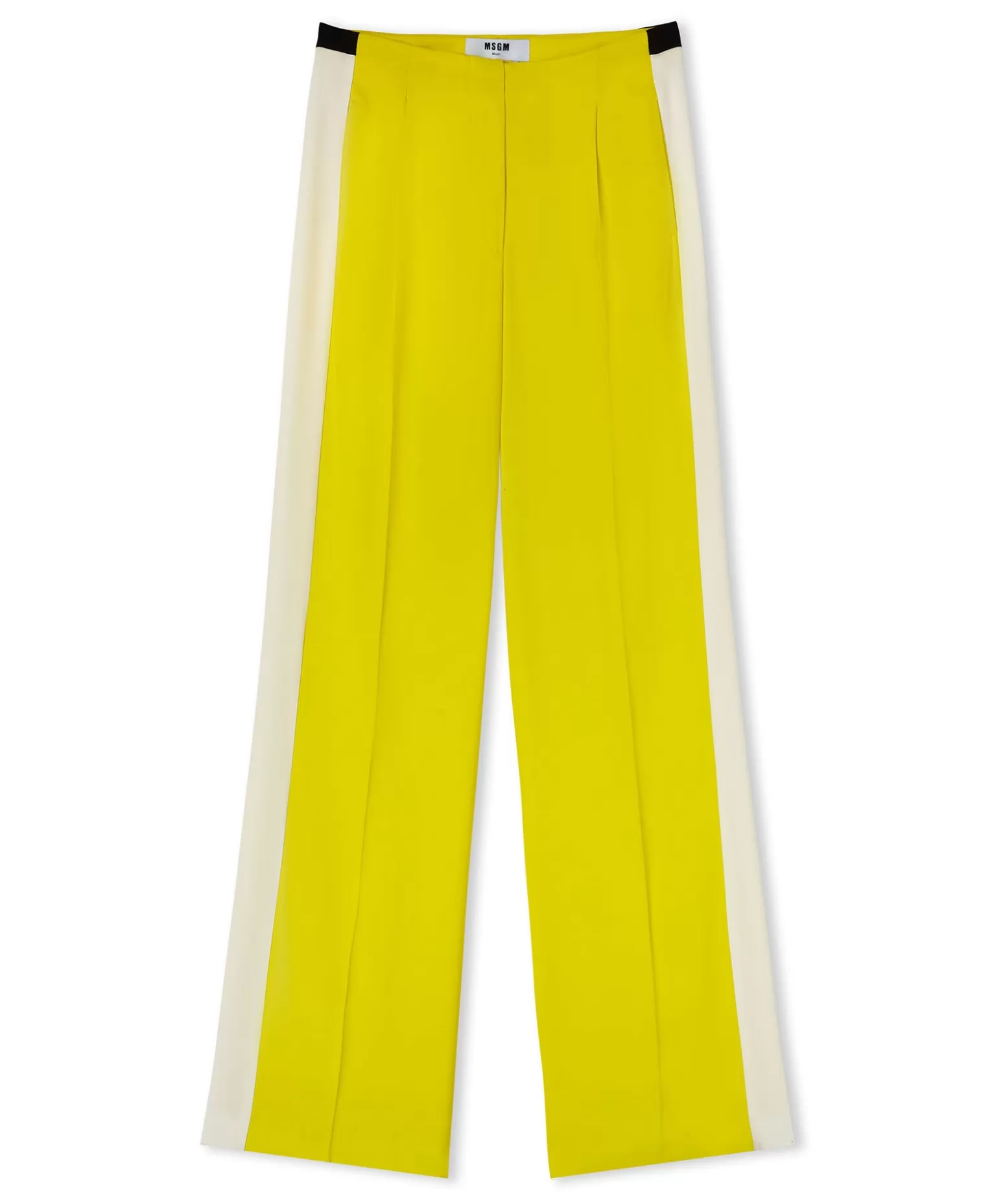 Donna MSGM Pantaloni Tailoring Full Length In Viscosa Con Banda Laterale A Contrasto