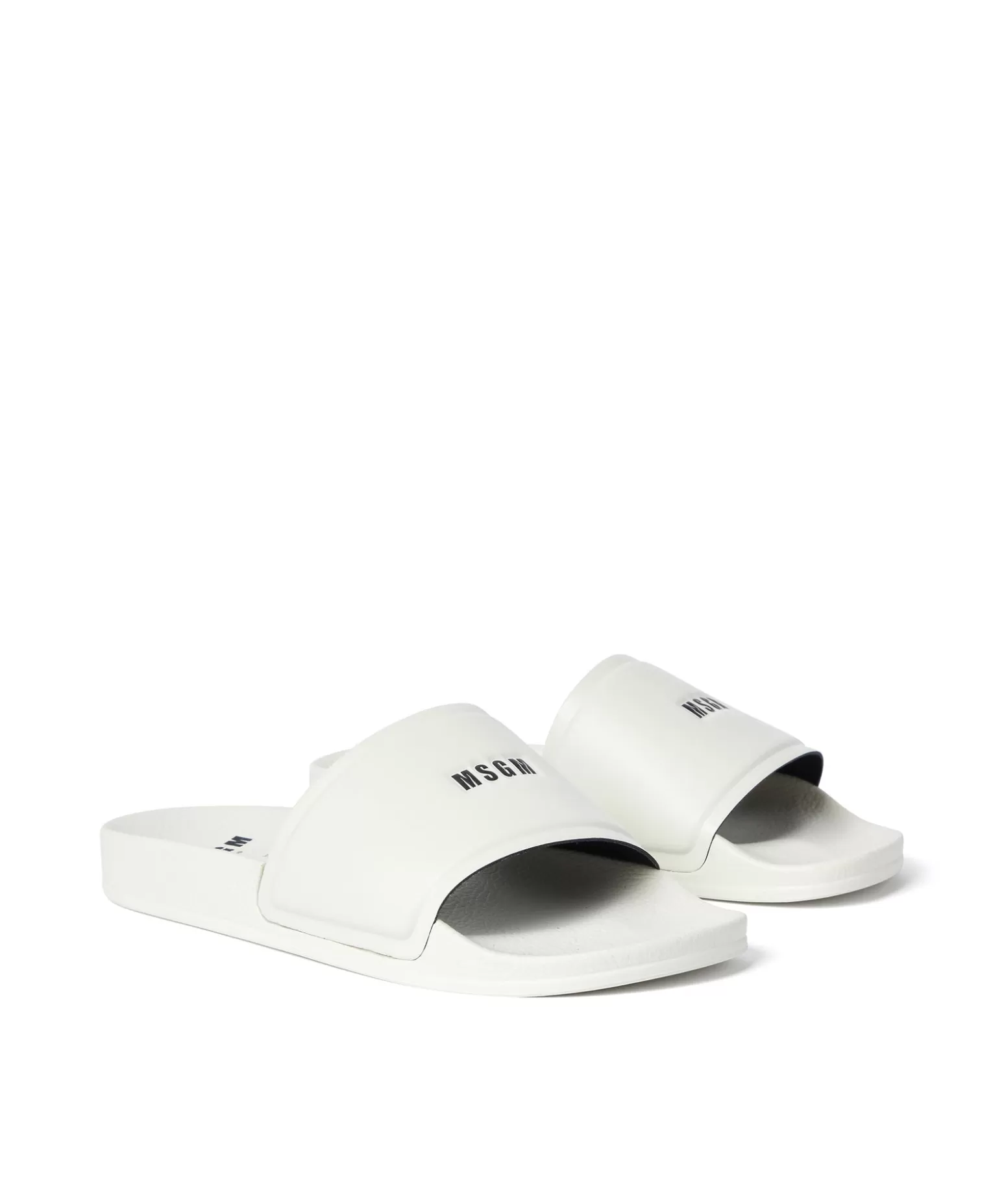 Donna MSGM Pool Slides Con Micro Logo