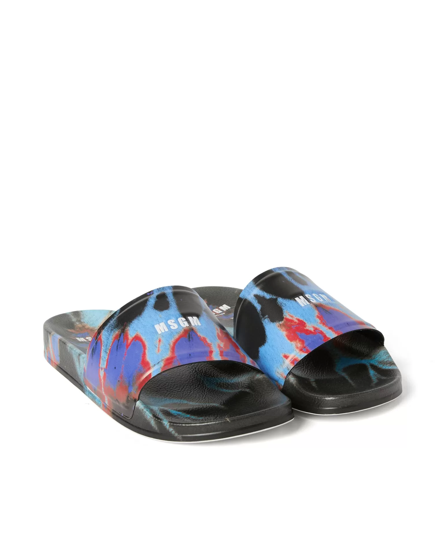 Uomo MSGM Pool Slides Tie Dye Con Micro Logo