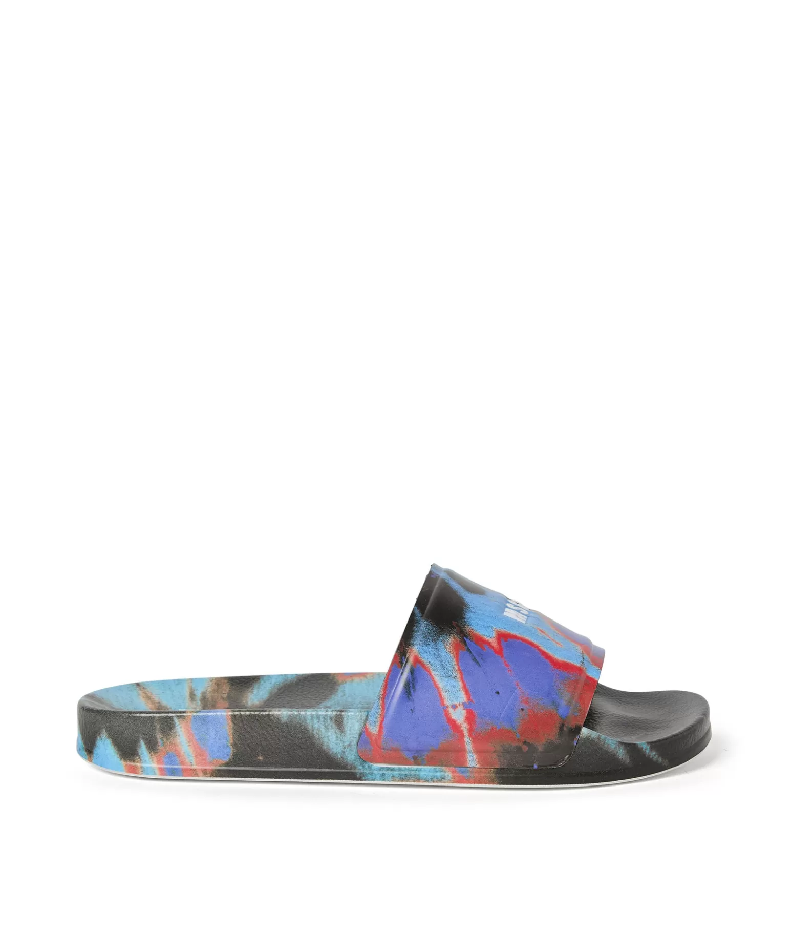 Uomo MSGM Pool Slides Tie Dye Con Micro Logo