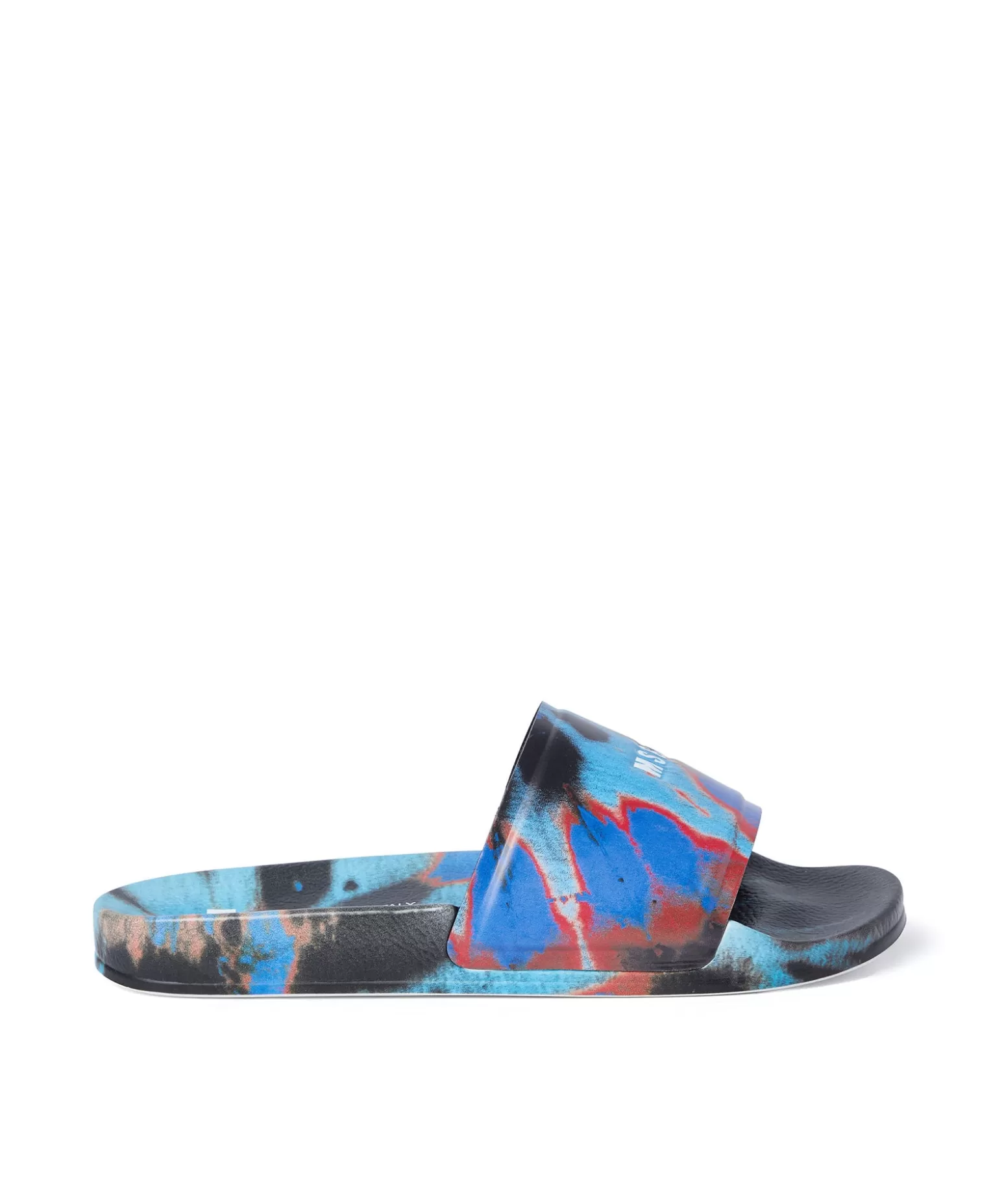 Donna MSGM Pool Slides Tie Dye Con Micro Logo