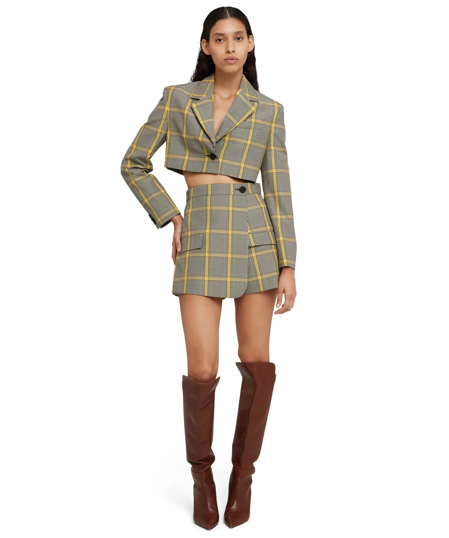 Donna MSGM Skort In Prince Of Wales Con Design A Portafoglio