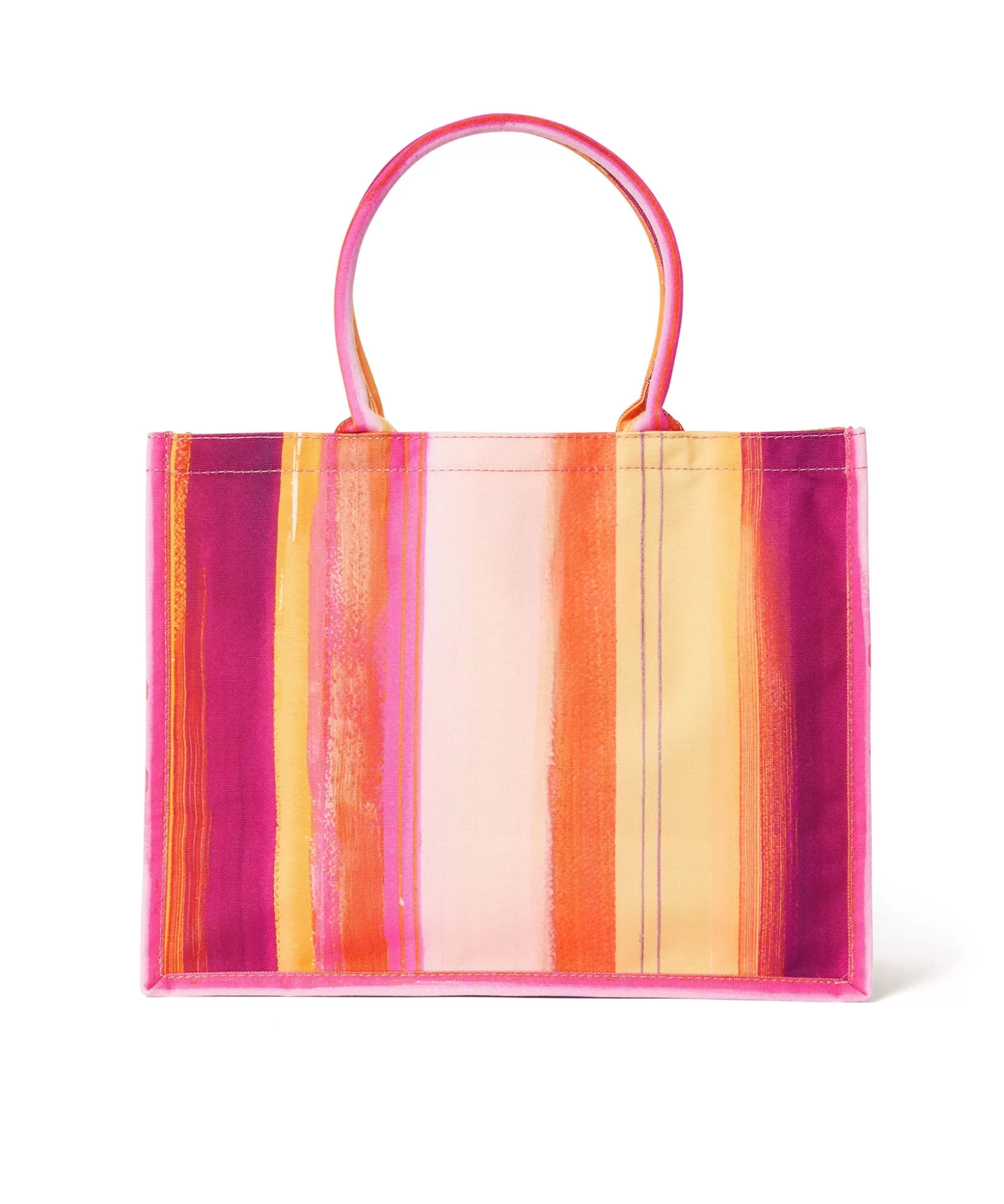 Donna MSGM Tote Bag In Cotone "Brushed Stripes" Con Logo