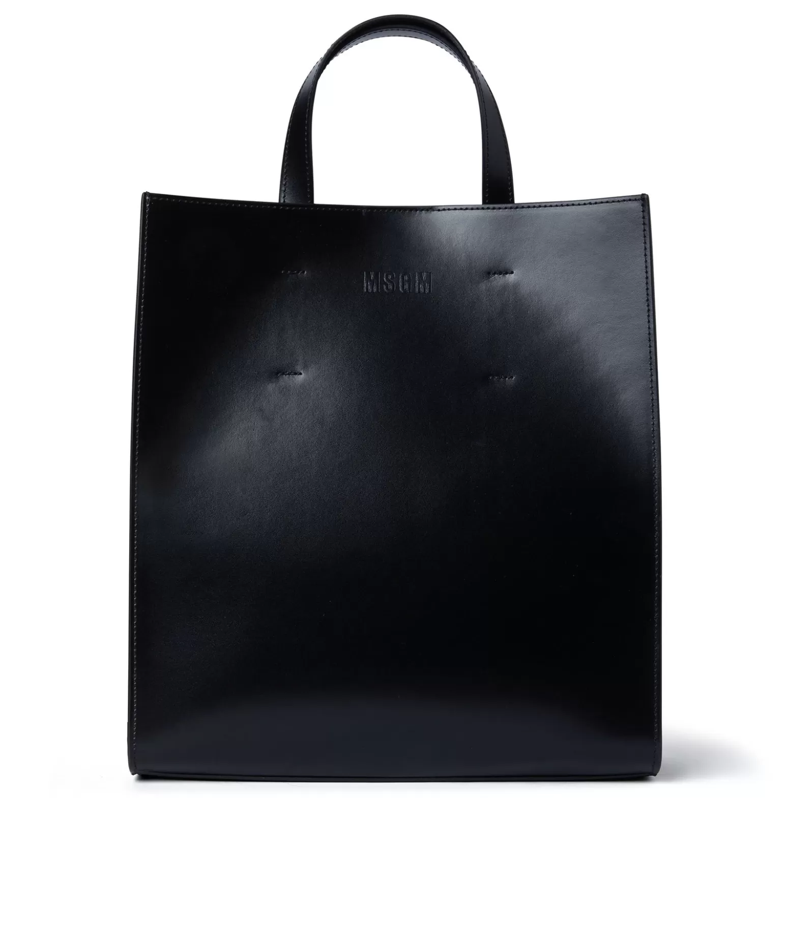 Donna MSGM Tote Bag In Ecopelle Con Micrologo Embossed