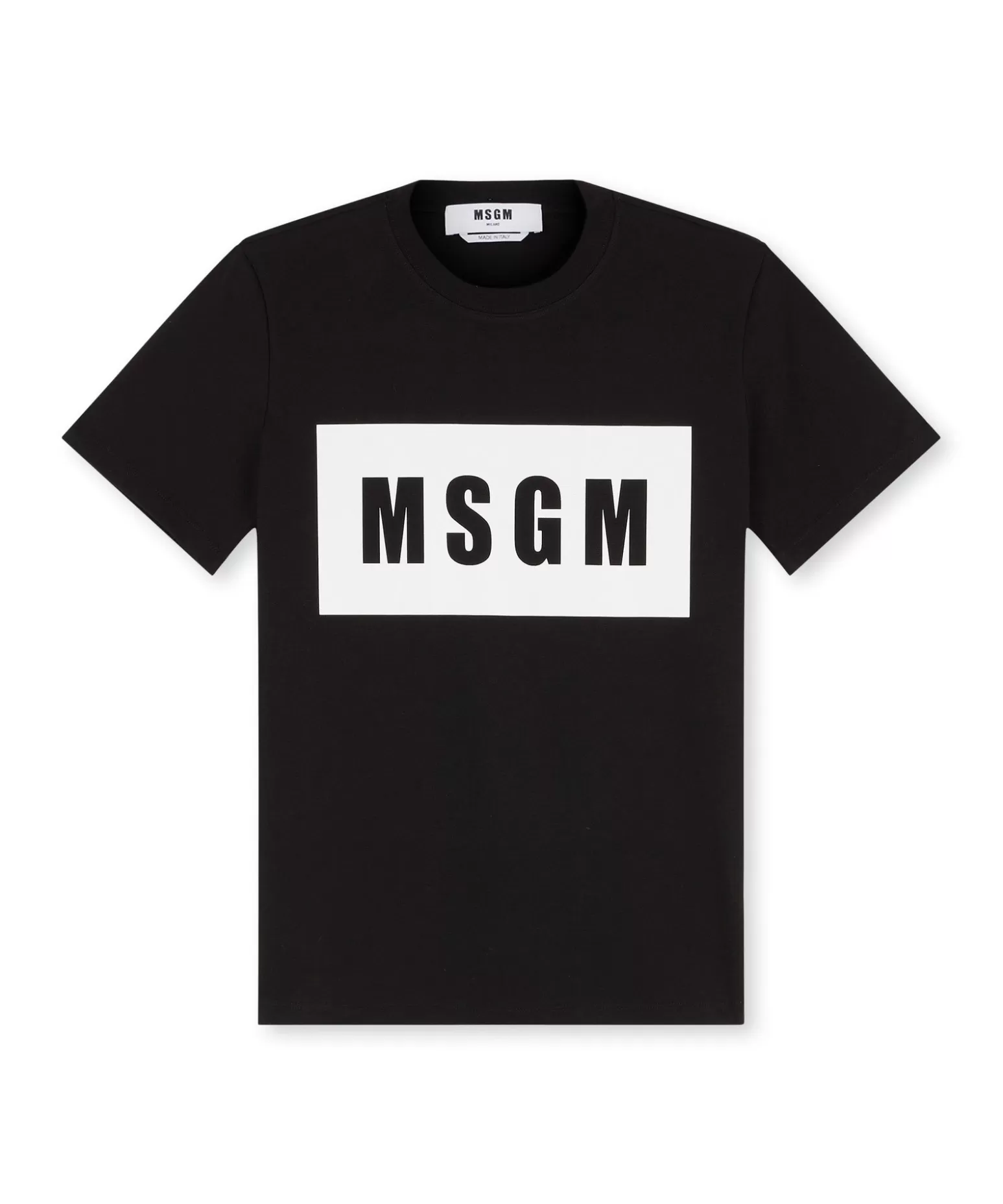 Donna MSGM T-Shirt Girocollo Con Box Logo