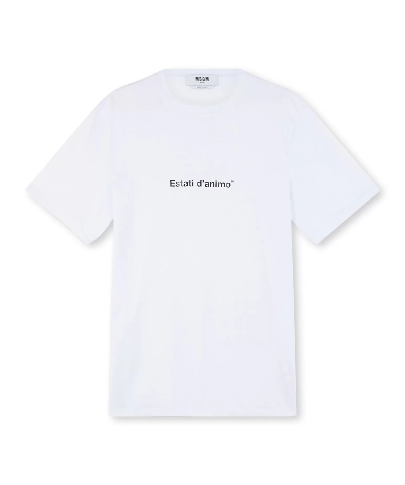 Uomo MSGM T-Shirt Girocollo Con Quote "Estati D'Animo"