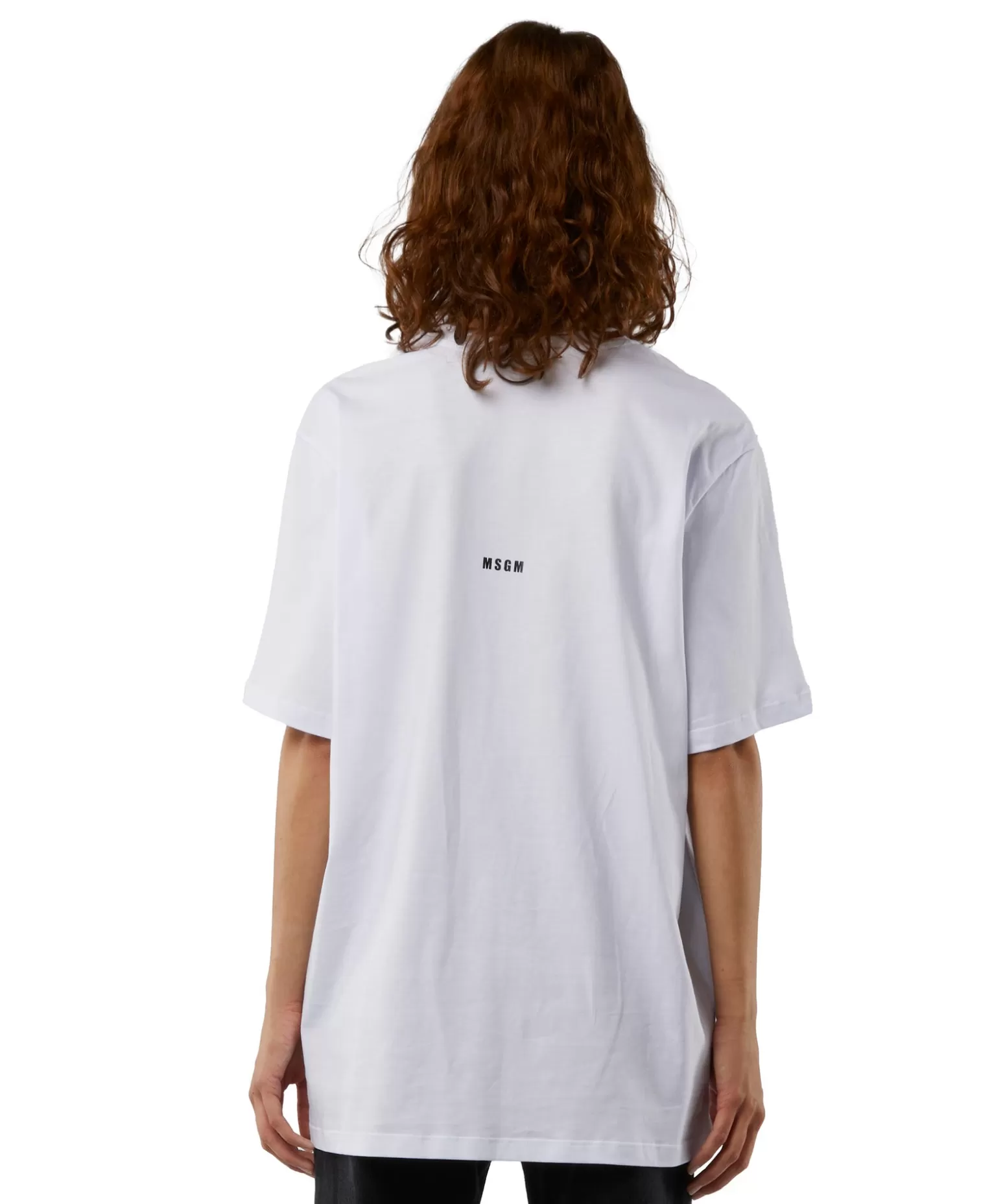 Donna MSGM T-Shirt Girocollo Con Quote "Hard Times Are Interesting Times"