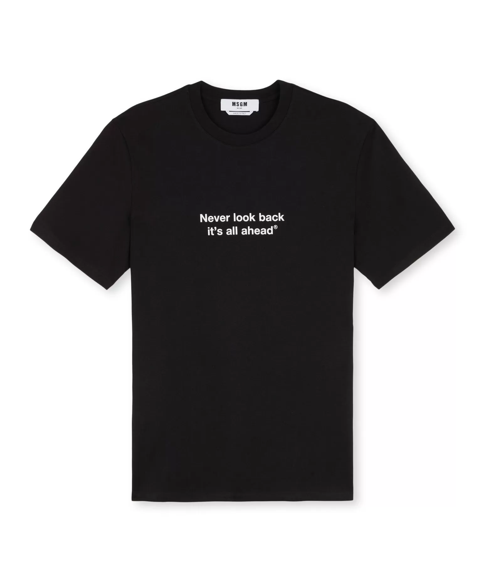 Uomo MSGM T-Shirt Girocollo Con Quote "Never Look Back It'S All Ahead"